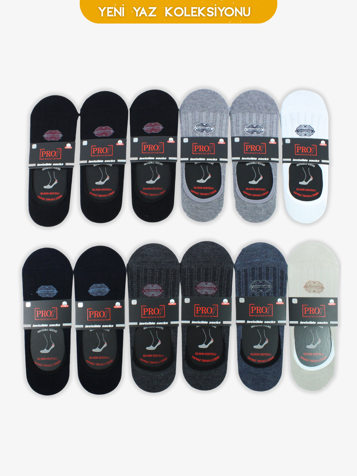 10434PRO FABRİKAFancy Penye Babet Yazlık Pamuklu Rahat Erkek Çorabı 12'li