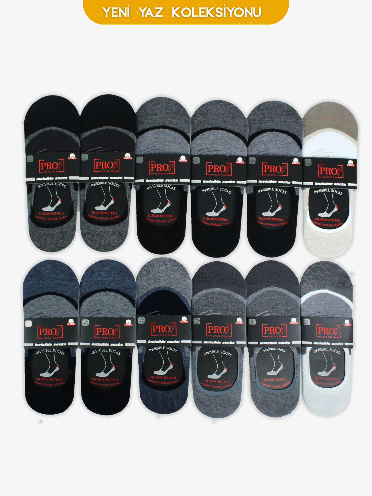 10439PRO FABRİKAFestıve Penye Babet Yazlık Pamuklu Rahat Erkek Çorabı 12'li