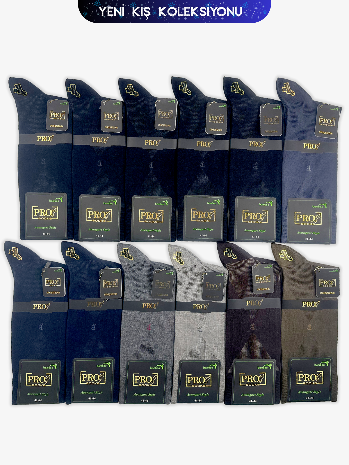 17666PRO FABRİKAGagavuz Bamboo Kışlık Soket Rahat Erkek 12'li Çorap