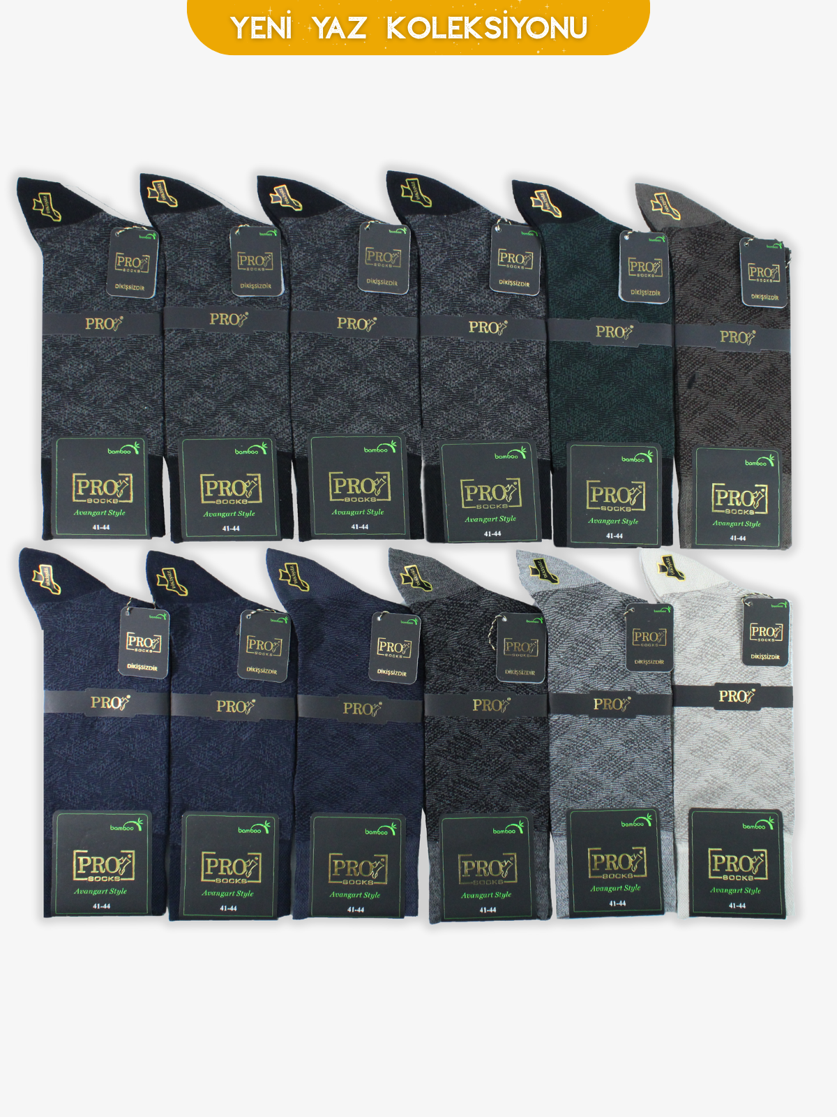 17180PRO FABRİKAGazze Bamboo Yazlık Rahat Erkek  Çorabı 12li