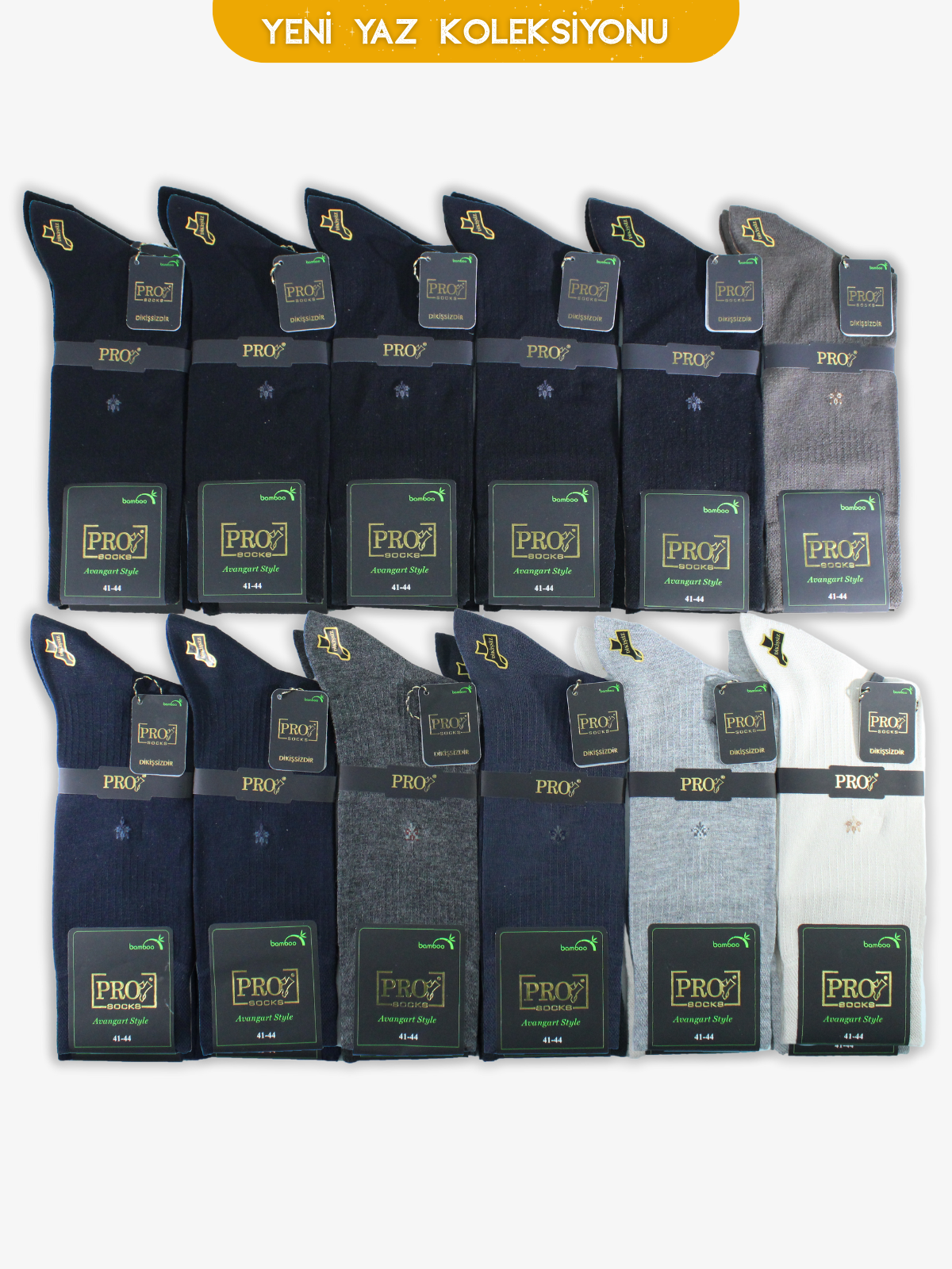 17173PRO FABRİKAGence Bamboo Yazlık Rahat Erkek  Çorabı 12li