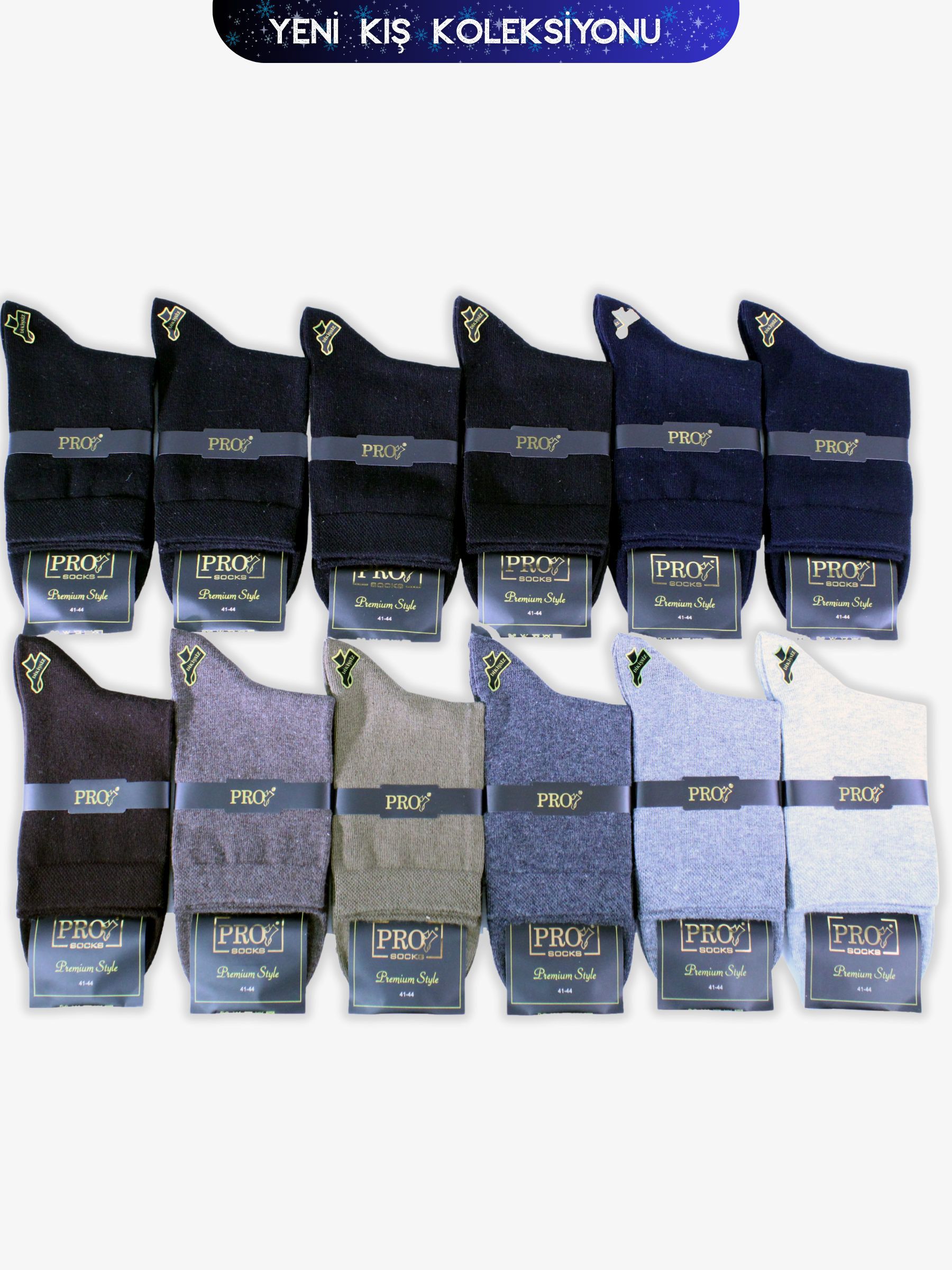 15451PRO FABRİKAGümüşova Penye Pamuk Kışlık Kısakonç Rahat  Erkek 12'li Çorap