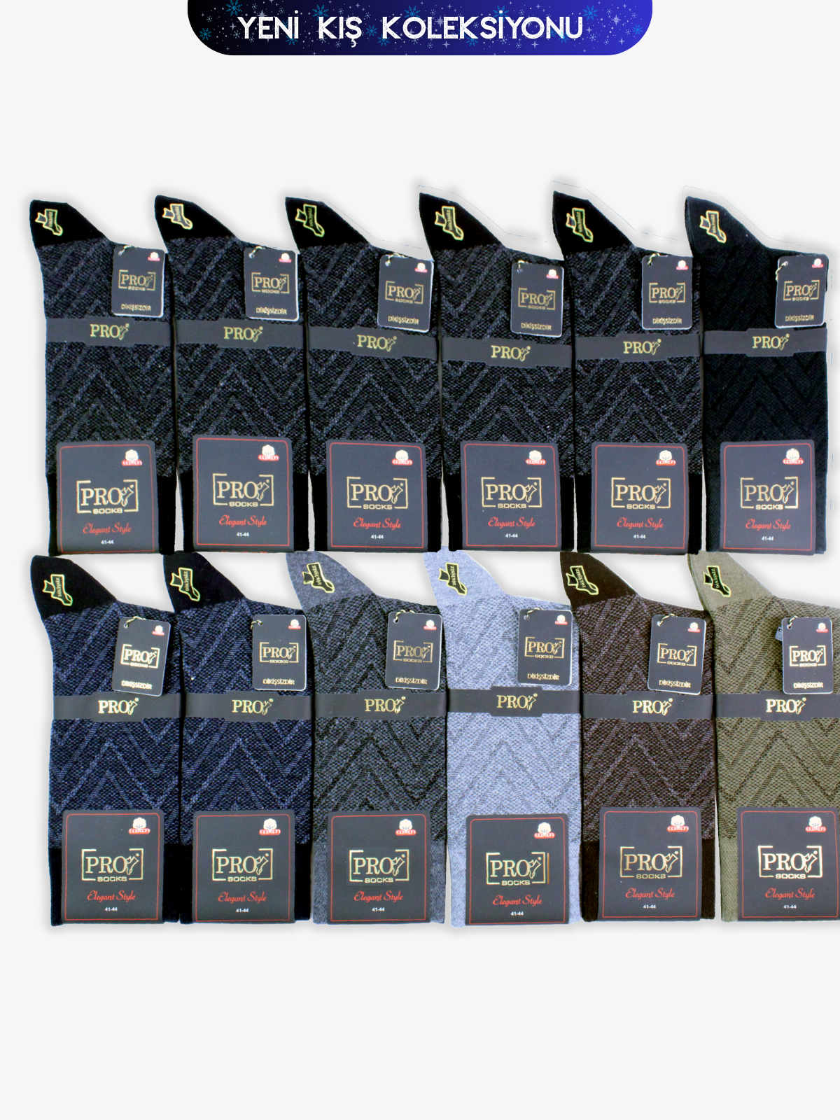 16665PRO FABRİKAHarput Compact Pamuk Kışlık Soket Rahat  Erkek 12'li Çorap