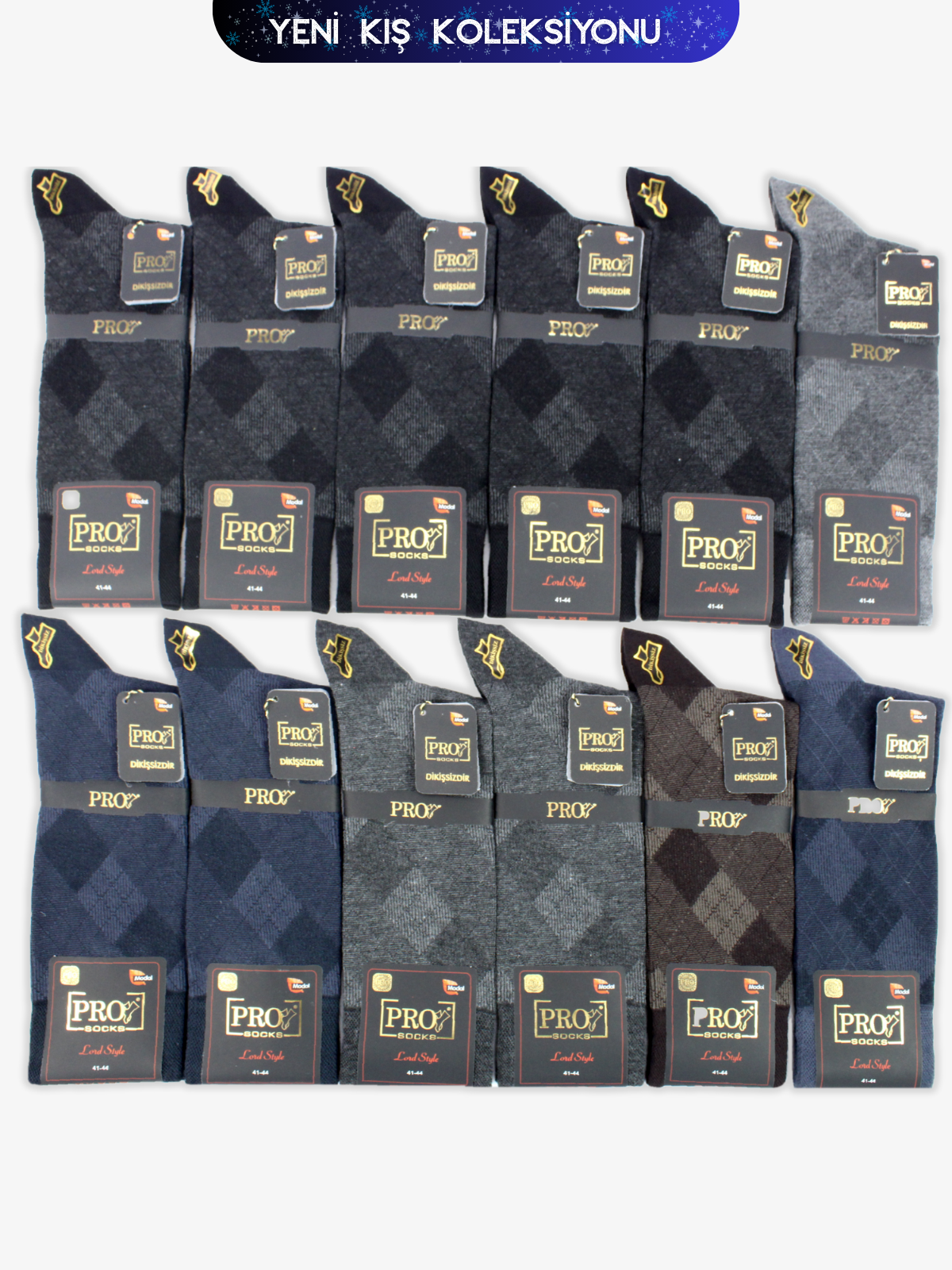 18656PRO FABRİKAHuş Modal Kışlık Soket Rahat Erkek 12'li Çorap