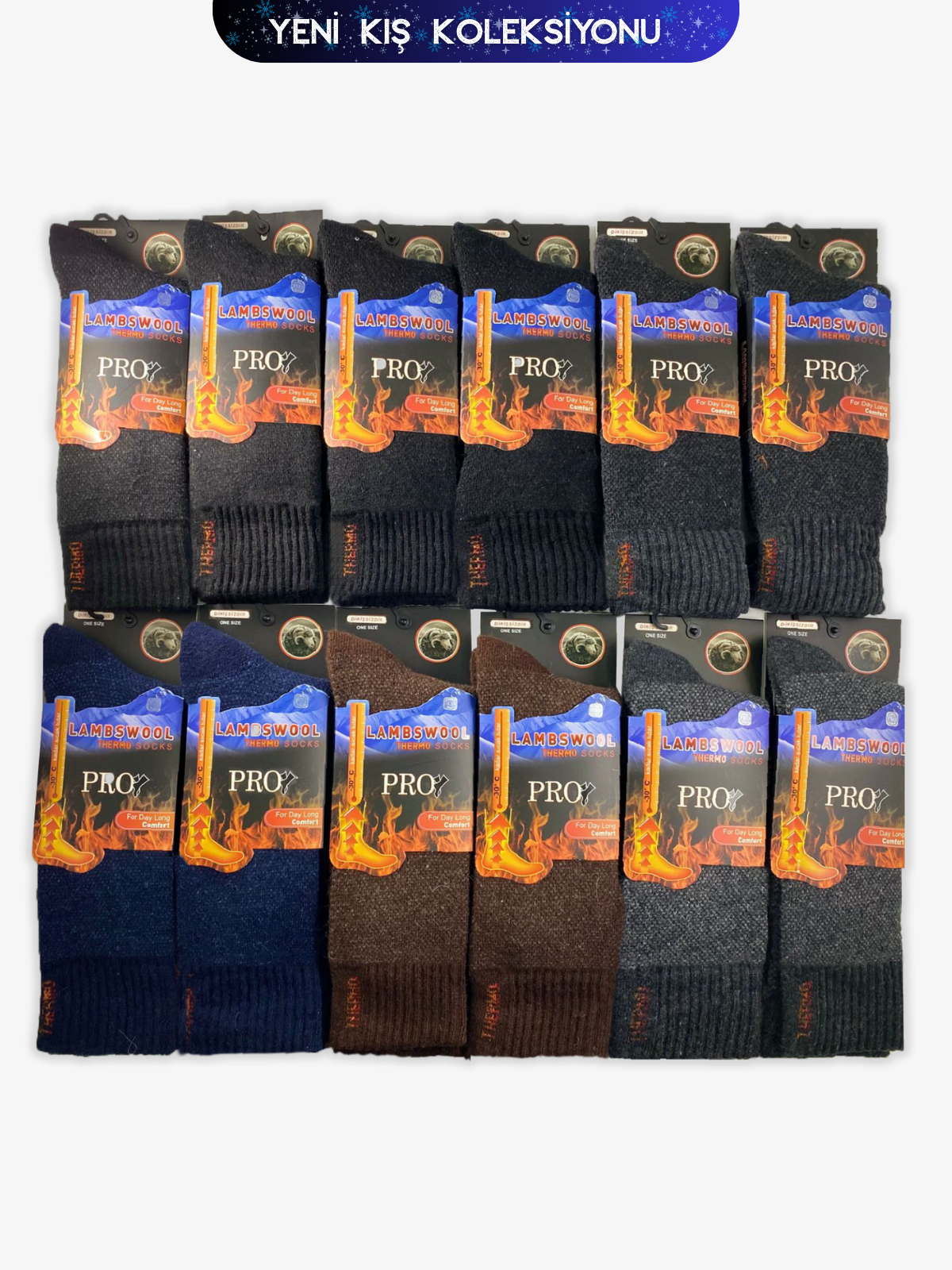 13903PRO FABRİKAHuskey Havlu Lamswool Kışlık Soket Rahat Erkek 12'li Çorap
