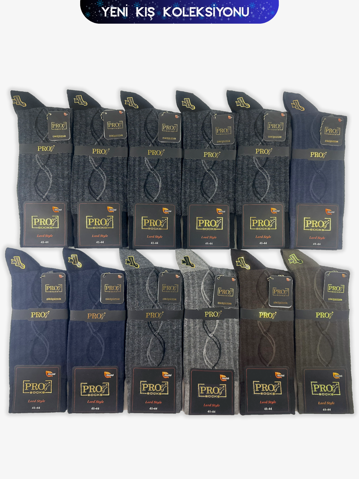 18652PRO FABRİKAIhlamur Modal Kışlık Soket Rahat Erkek 12'li Çorap