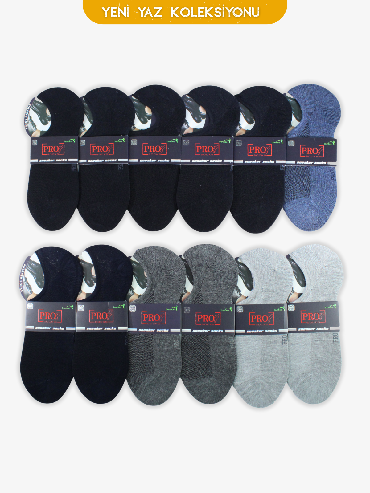 10775PRO FABRİKAİnfinity Bamboo Sneakers Yazlık Pamuklu Rahat Erkek Çorabı 12'li