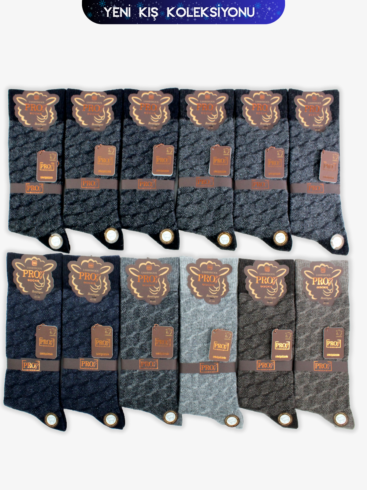 13642PRO FABRİKAİzlanda Lamswool Kışlık Soket Rahat Erkek 12'li Çorap