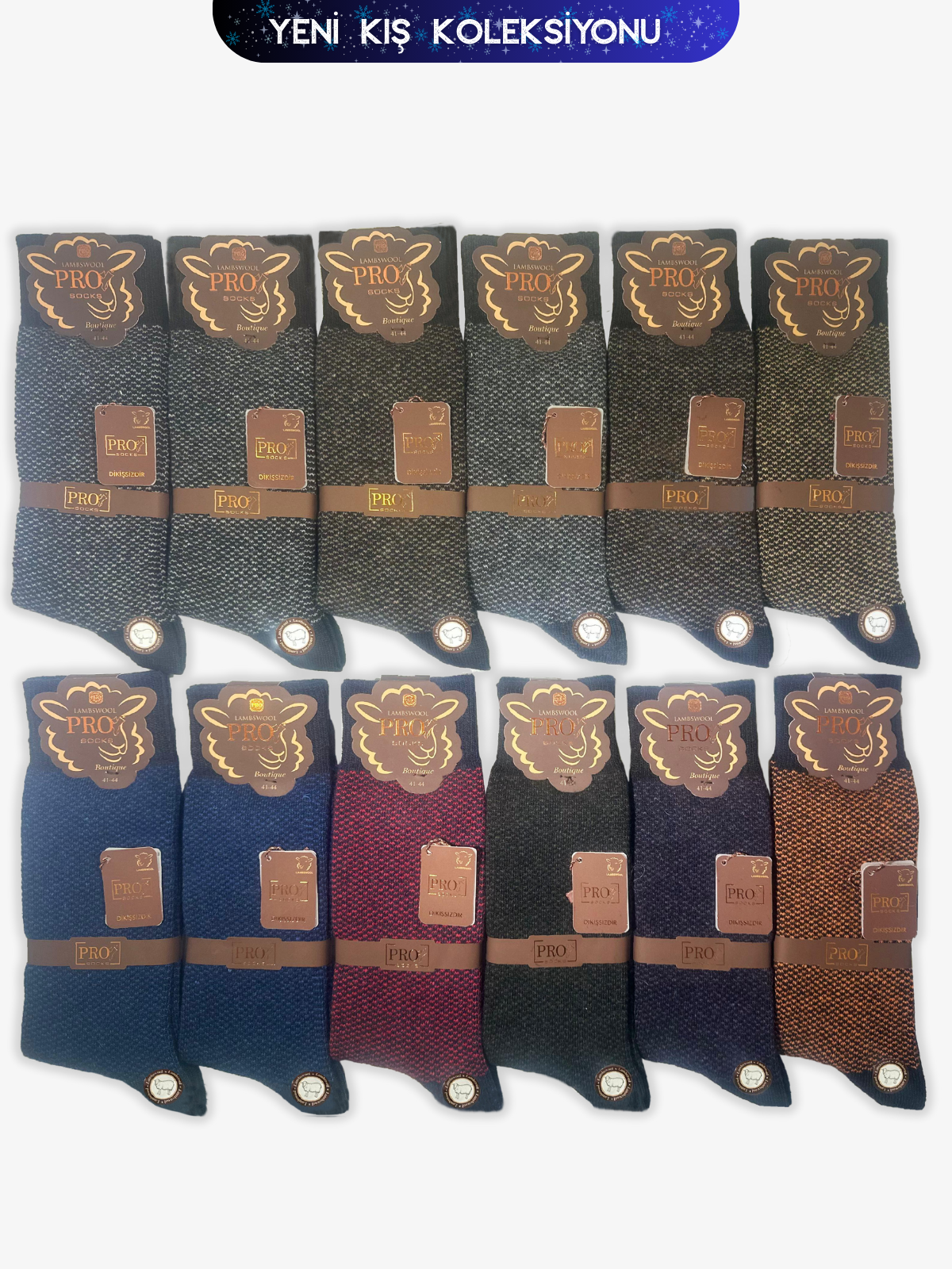 13632PRO FABRİKAKamet Lamswool Kışlık Soket Rahat Erkek 12'li Çorap