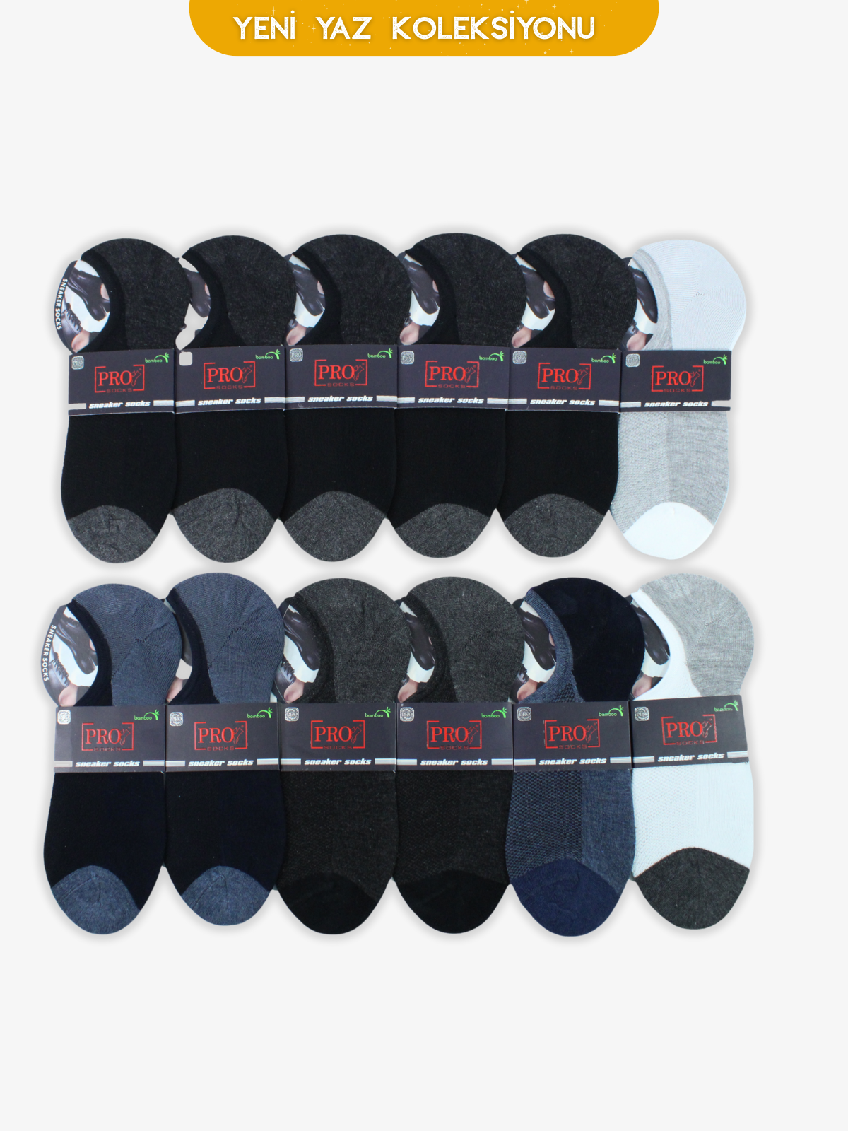 10794PRO FABRİKAKelt Bamboo Sneakers Yazlık Pamuklu Rahat Erkek Çorabı 12'li