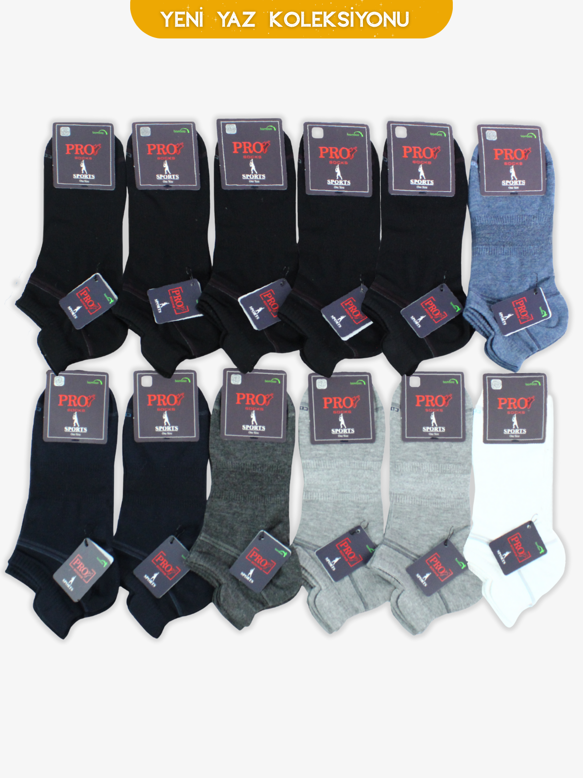 10849PRO FABRİKAKrıket Bamboo Patik Yazlık Pamuklu Rahat Erkek Çorabı 12'li