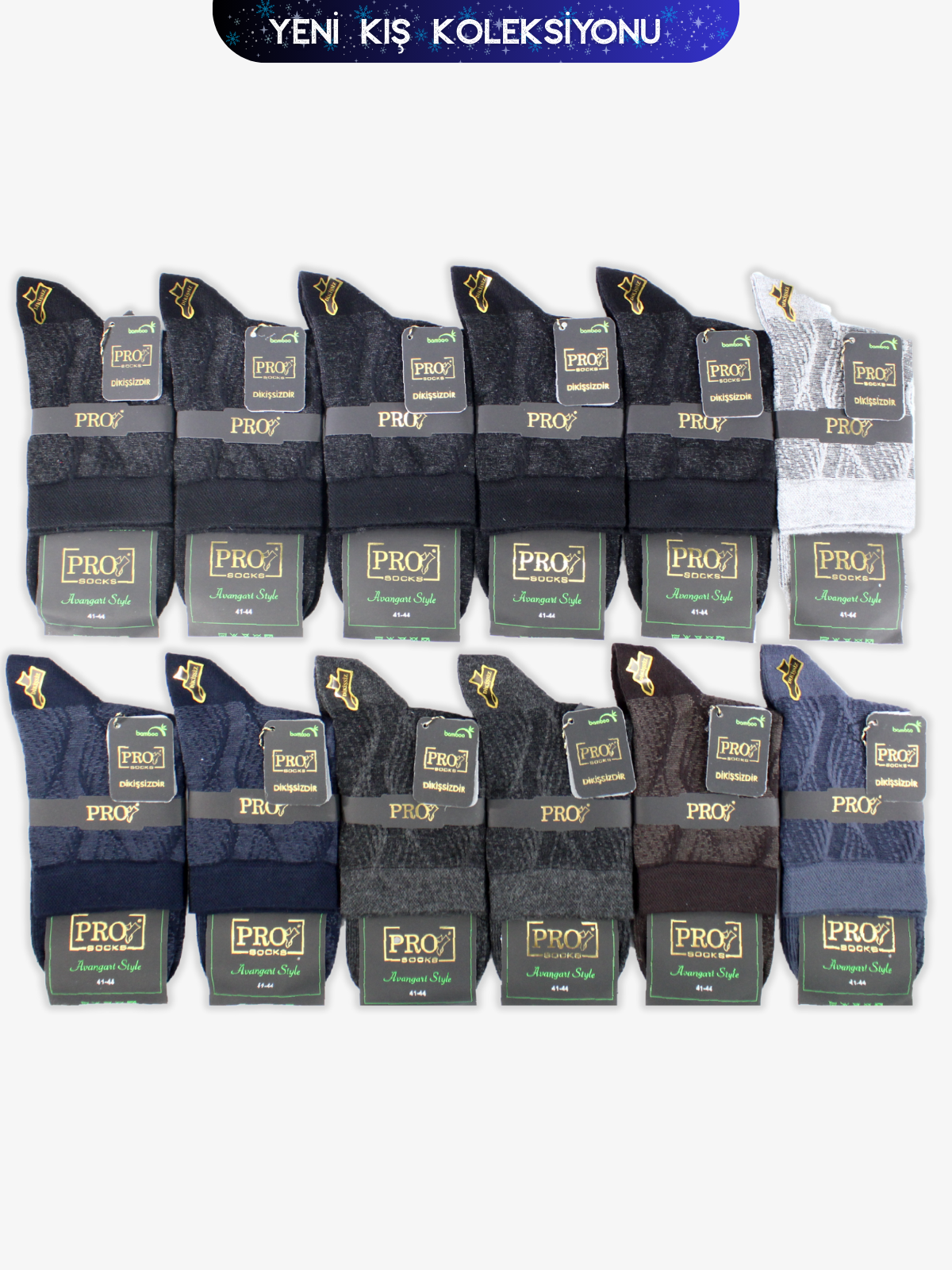 17456PRO FABRİKAKumul Bamboo Kışlık Kısakonç Rahat Erkek 12'li Çorap