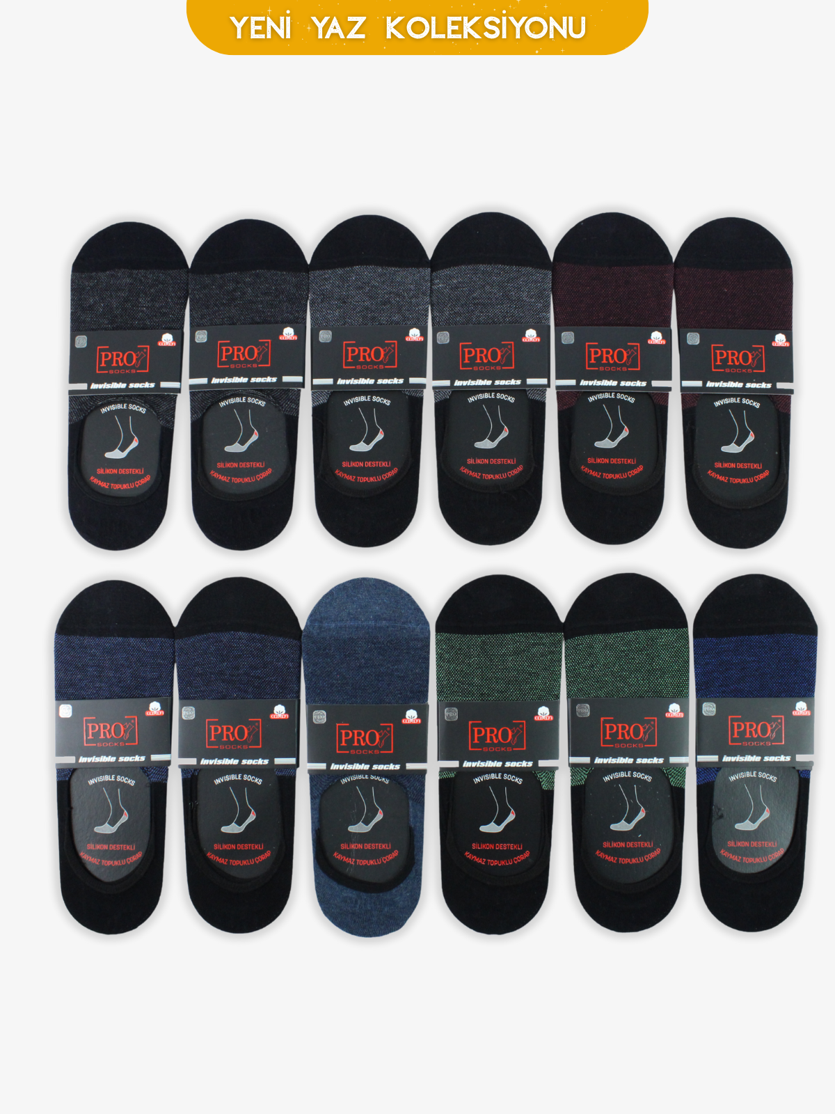 10450PRO FABRİKALine Penye Babet Yazlık Pamuklu Rahat Erkek Çorabı 12'li