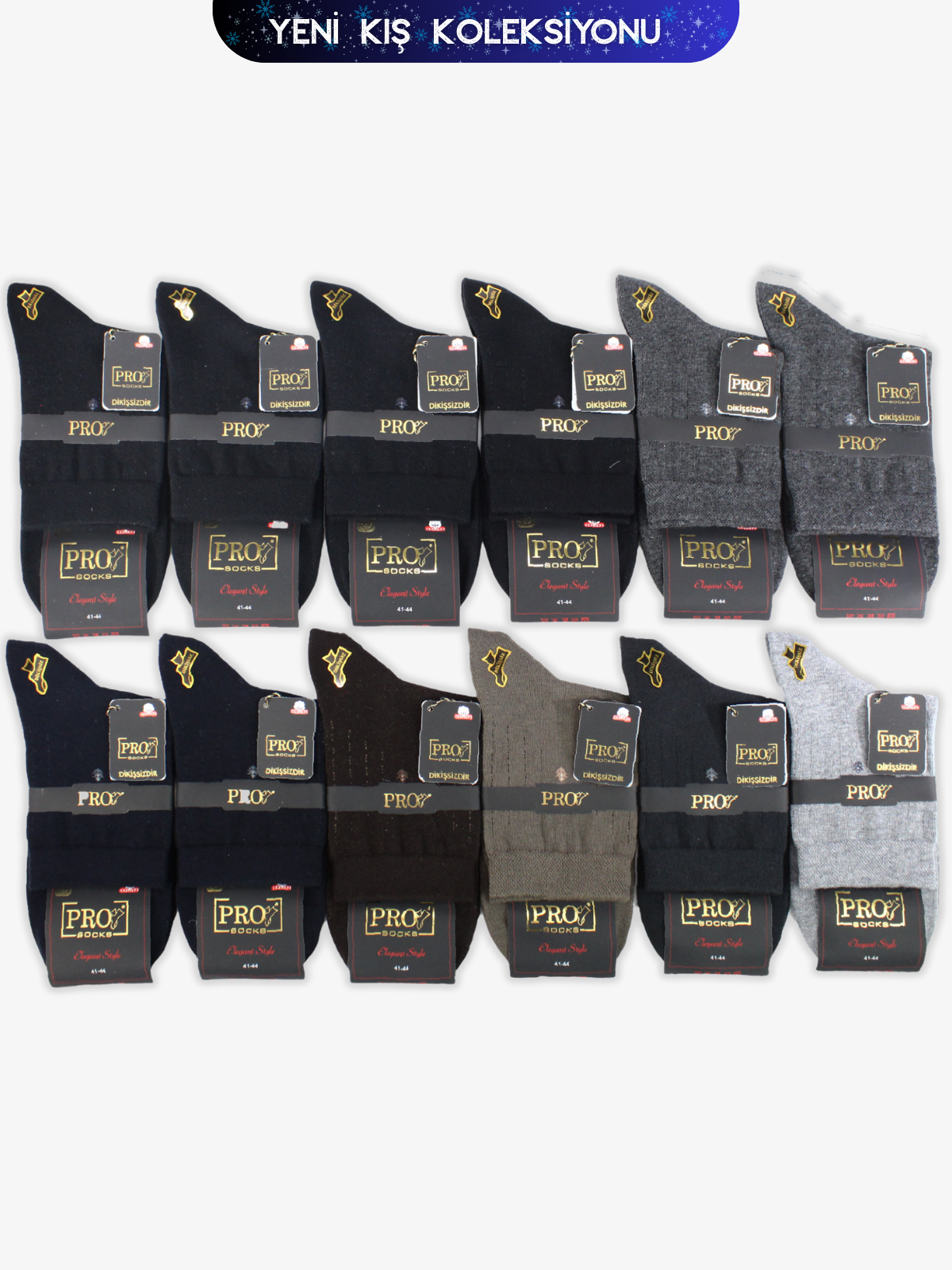 16457PRO FABRİKALouvre Compact Pamuk Kışlık Kısakonç Rahat  Erkek 12'li Çorap