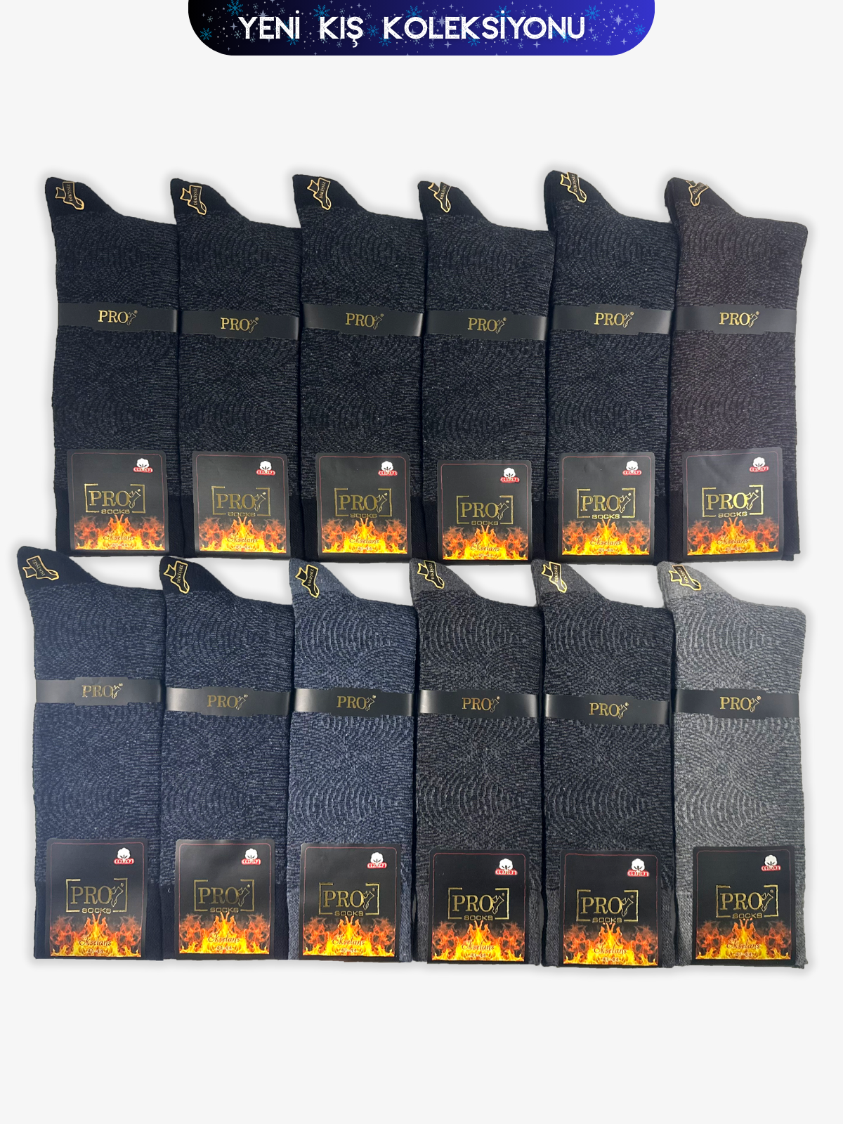 14640PRO FABRİKAMacellan Havlu Kışlık Soket Rahat Erkek 12'li Çorap