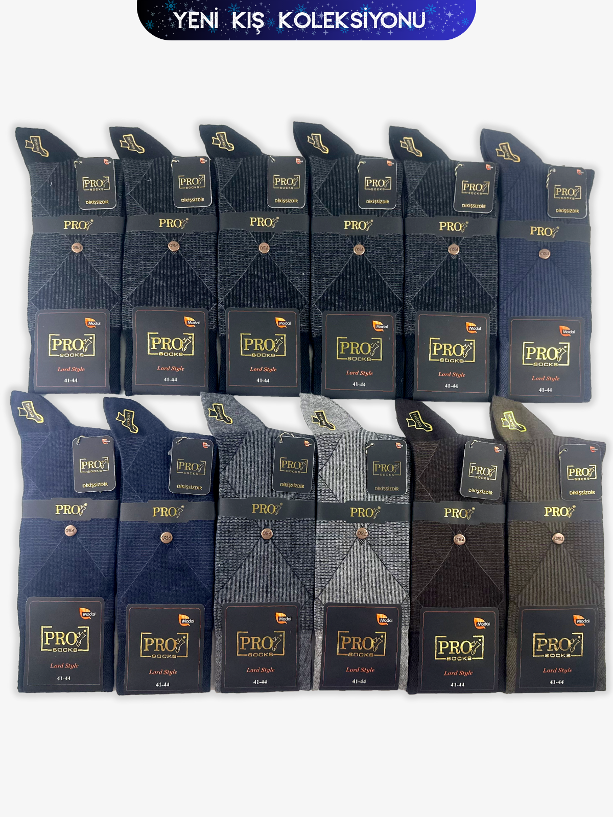 18651PRO FABRİKAMahlep Modal Kışlık Soket Rahat Erkek 12'li Çorap