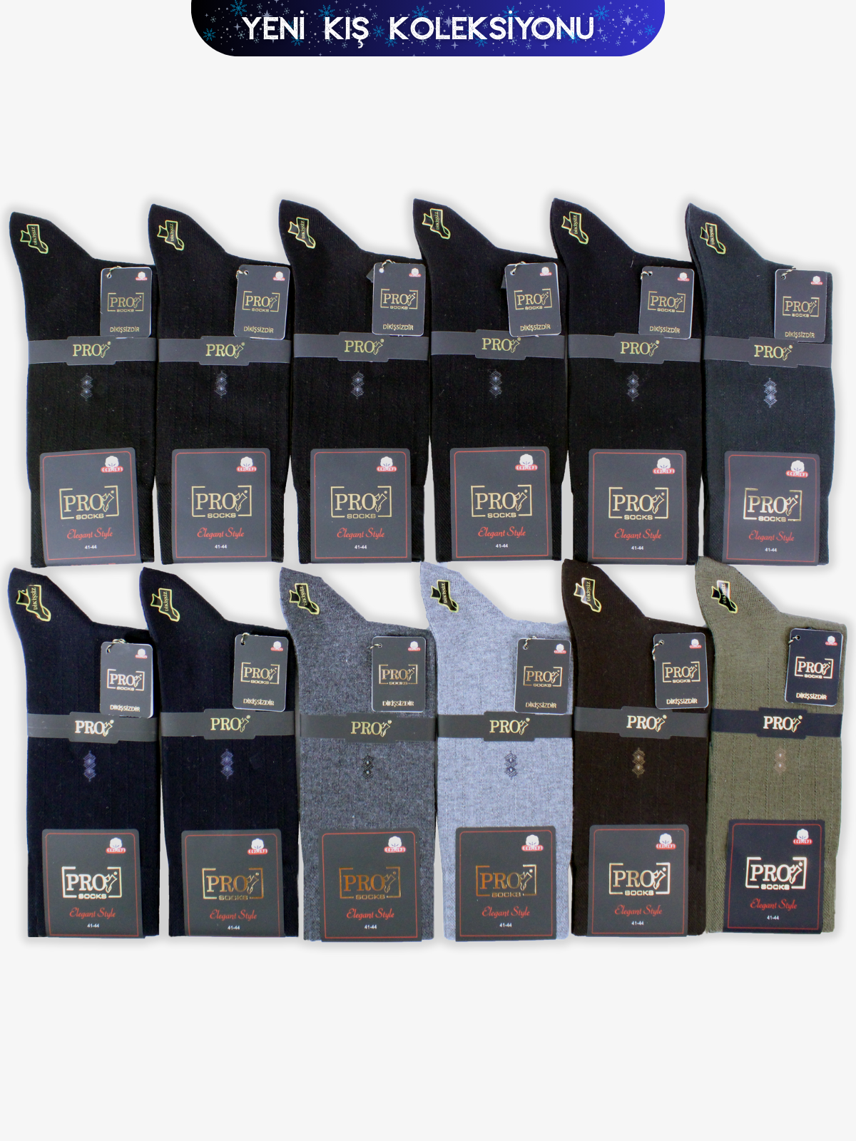 16661PRO FABRİKAManyas Compact Pamuk Kışlık Soket Rahat  Erkek 12'li Çorap