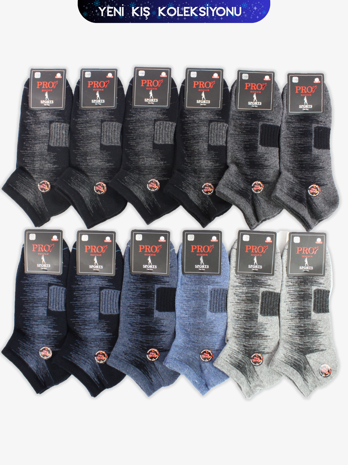 14027PRO FABRİKAMerıbel Havlu Kışlık Patik Rahat Erkek 12'li Çorap