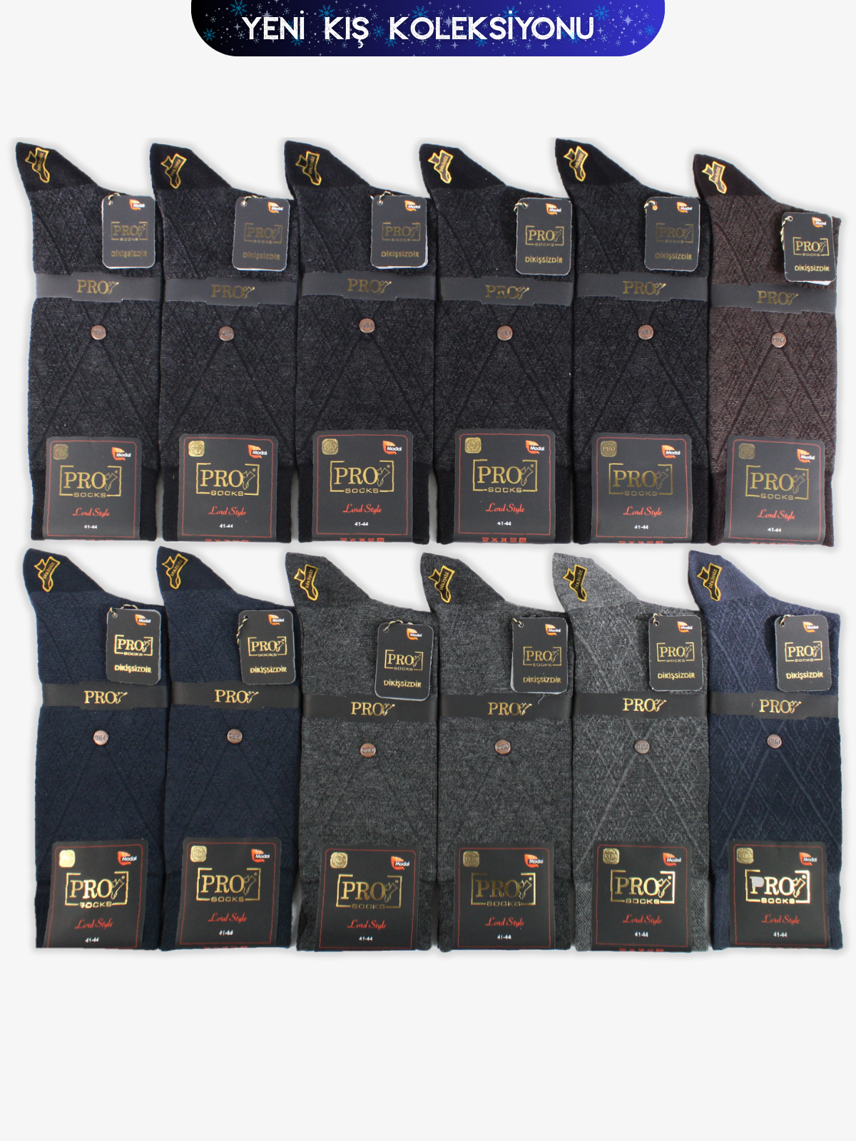 18658PRO FABRİKAMorsalkım Modal Kışlık Soket Rahat Erkek 12'li Çorap