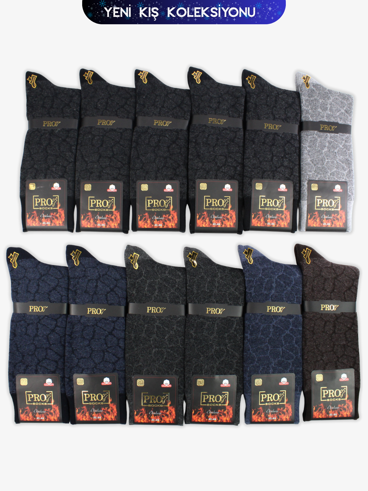 14649PRO FABRİKANur Havlu Kışlık Soket Rahat Erkek 12'li Çorap