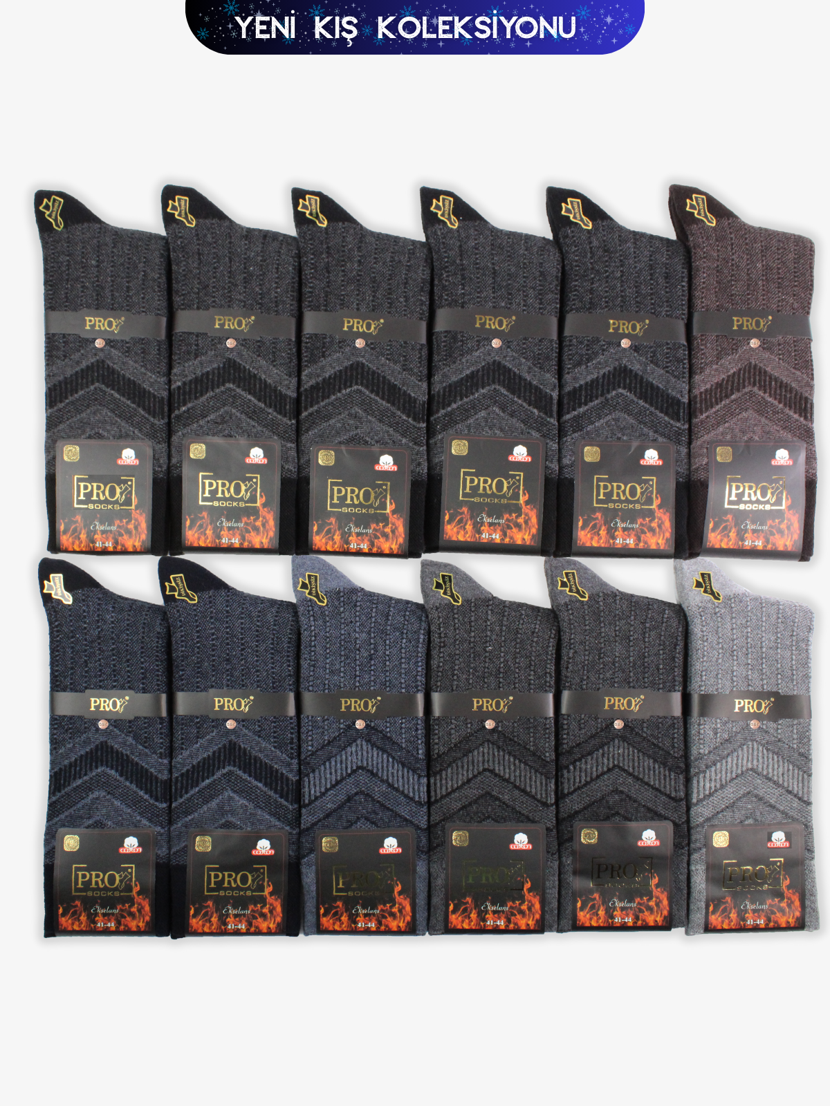 14642PRO FABRİKAOlimpos Havlu Kışlık Soket Rahat Erkek 12'li Çorap