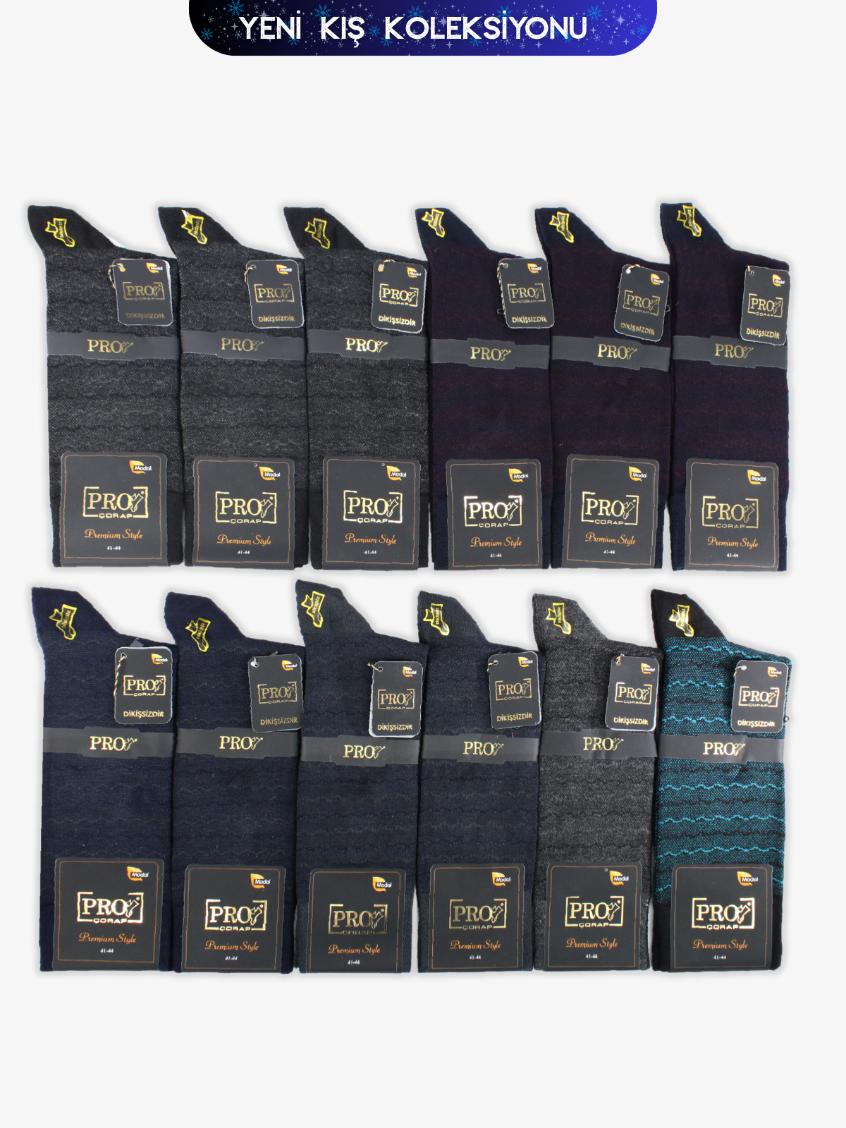 18636PRO FABRİKAPinus Modal Kışlık Soket Rahat Erkek 12'li Çorap