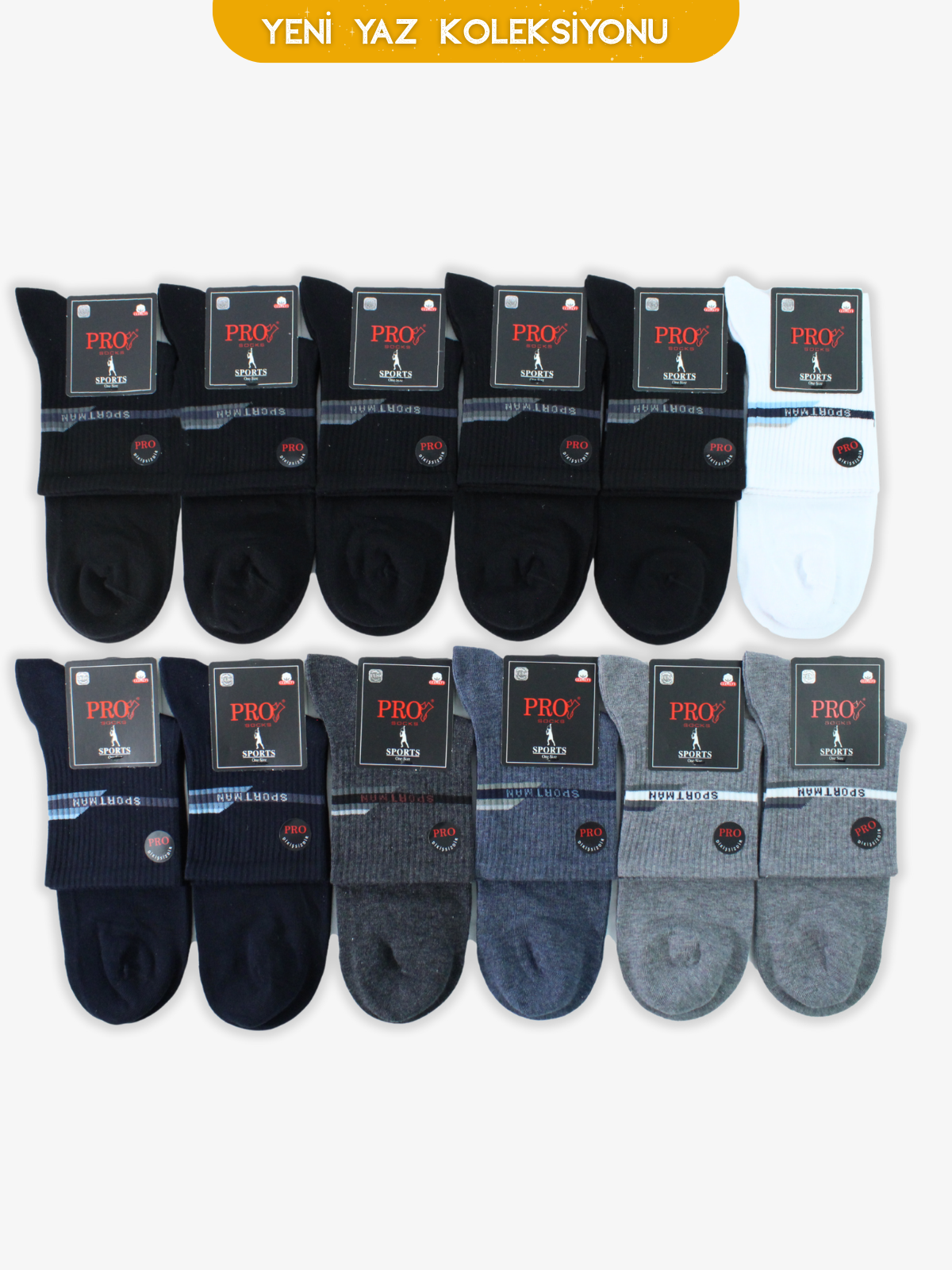10561PRO FABRİKAPolo Penye Patik Yazlık Pamuklu Rahat Erkek Çorabı 12'li