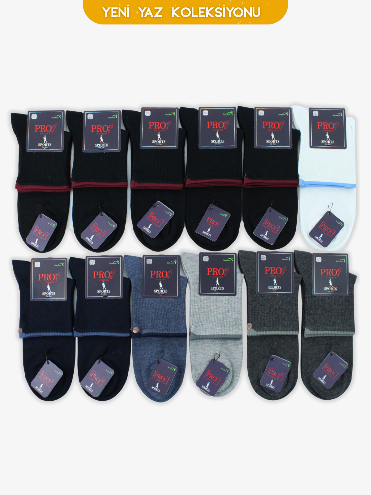 10839PRO FABRİKAPres Bamboo Patik Yazlık Pamuklu Rahat Erkek Çorabı 12'li