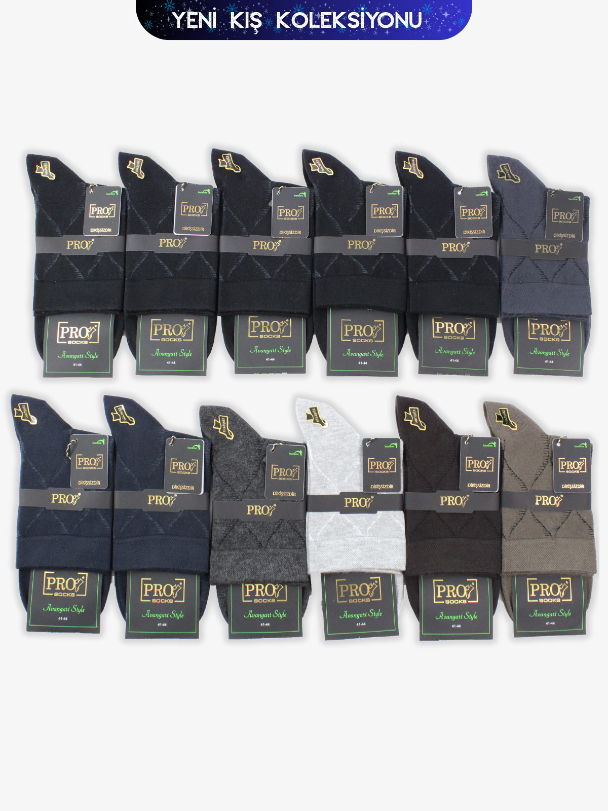 17454PRO FABRİKARevan Bamboo Kışlık Kısakonç Rahat Erkek 12'li Çorap
