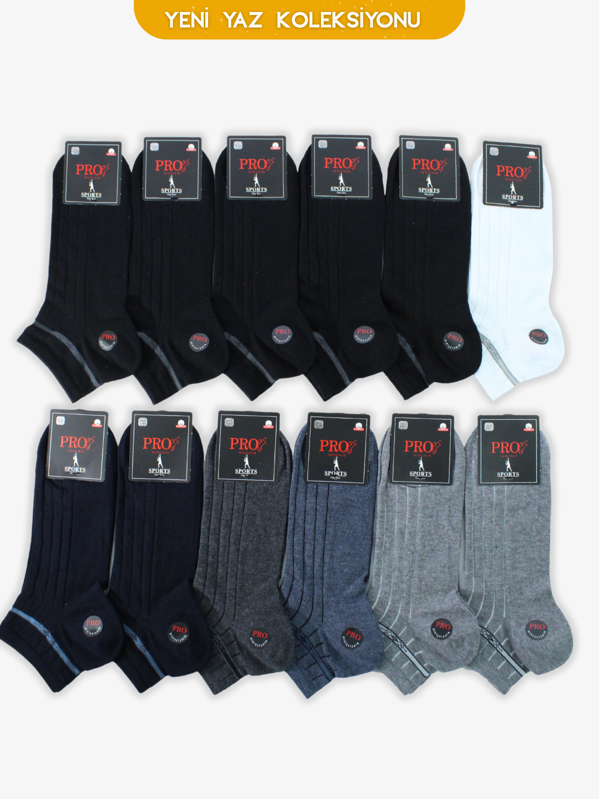 10563PRO FABRİKASambo Penye Patik Yazlık Pamuklu Rahat Erkek Çorabı 12'li