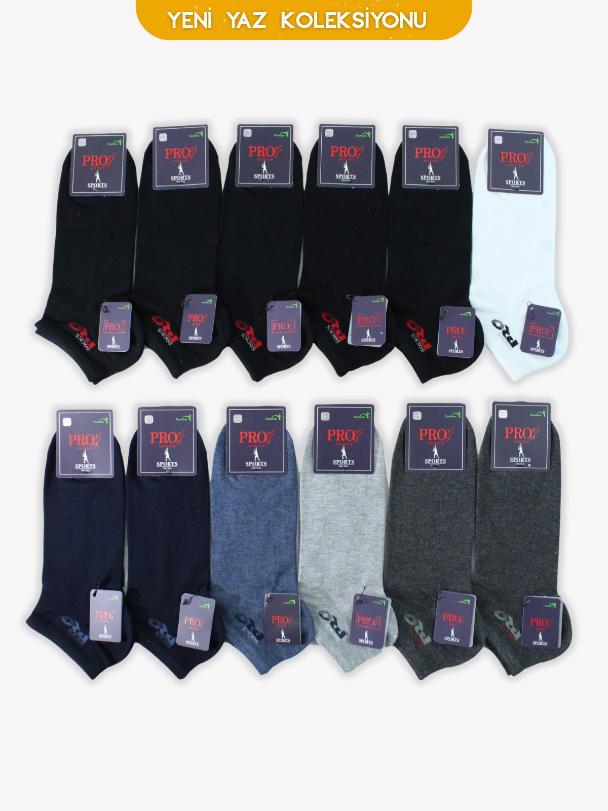 10810PRO FABRİKASanshou Bamboo Patik Yazlık Pamuklu Rahat Erkek Çorabı 12'li