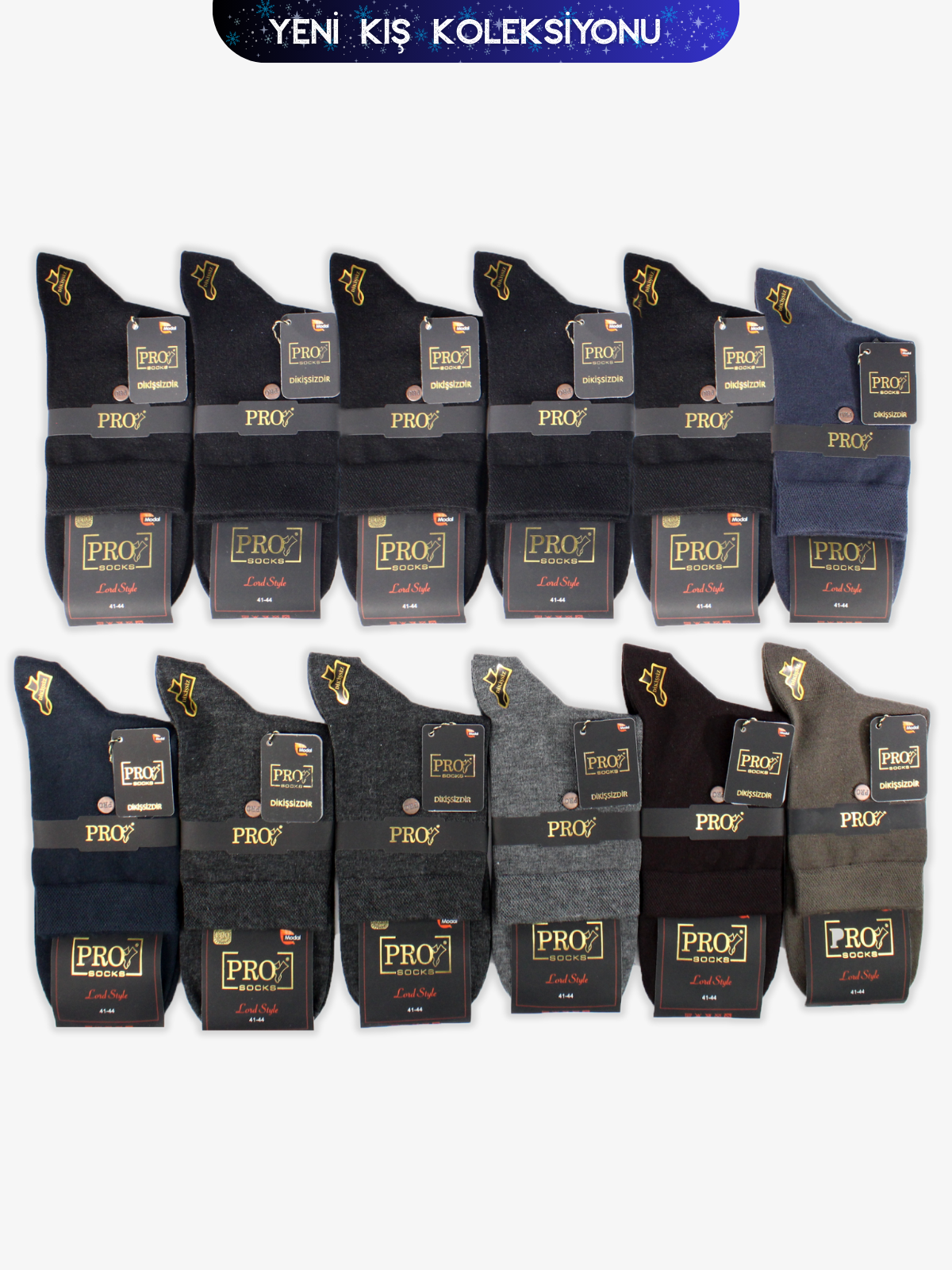 18454PRO FABRİKASarıçam Modal Kışlık Kısakonç Rahat Erkek 12'li Çorap