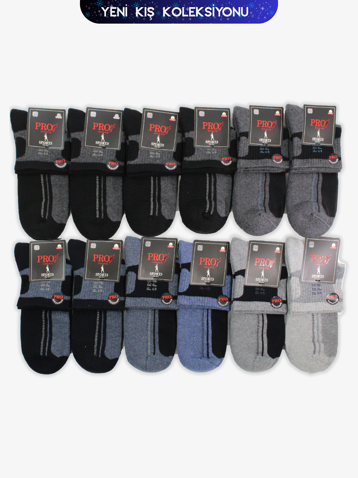 14023PRO FABRİKASeranıty Havlu Kışlık Patik Rahat Erkek 12'li Çorap