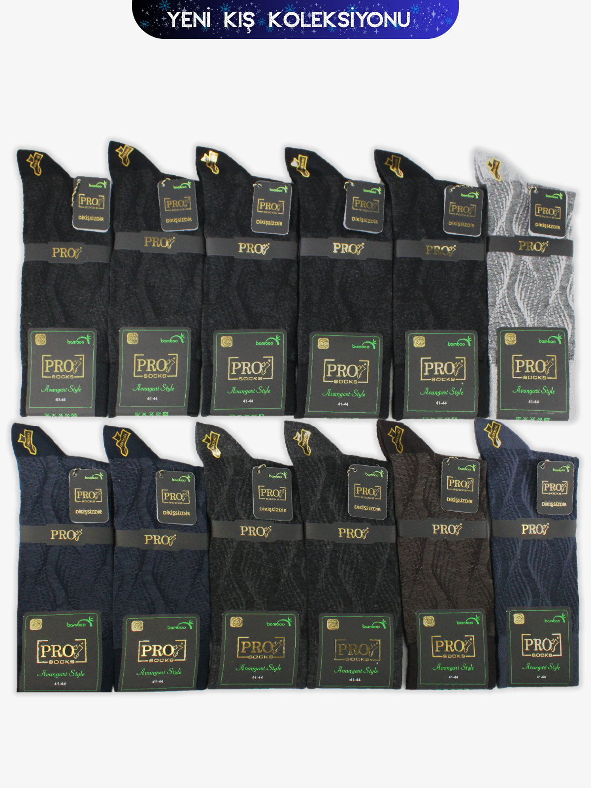 17675PRO FABRİKASeybari Bamboo Kışlık Soket Rahat Erkek 12'li Çorap