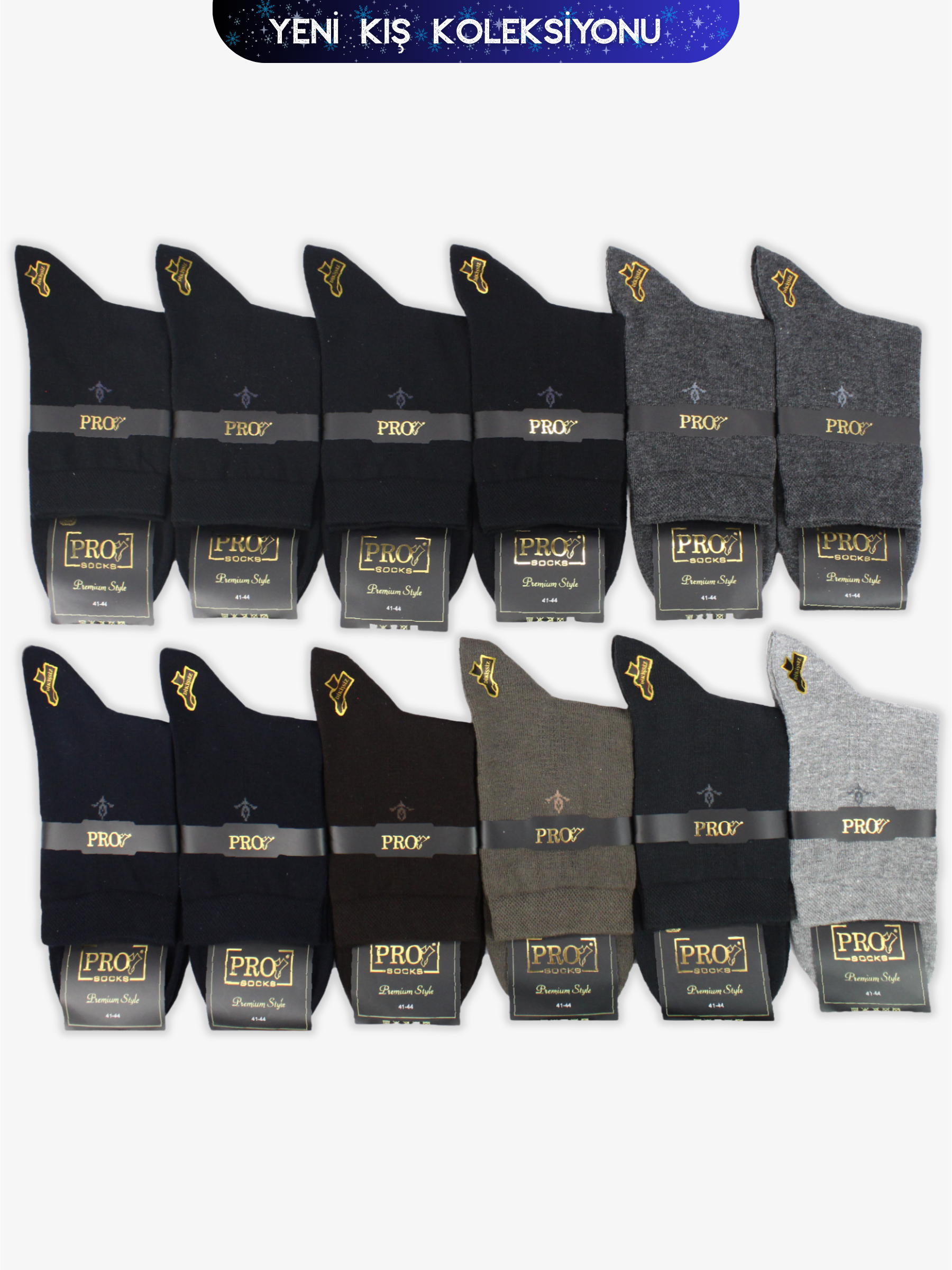 15455PRO FABRİKASimav Penye Pamuk Kışlık Kısakonç Rahat  Erkek 12'li Çorap