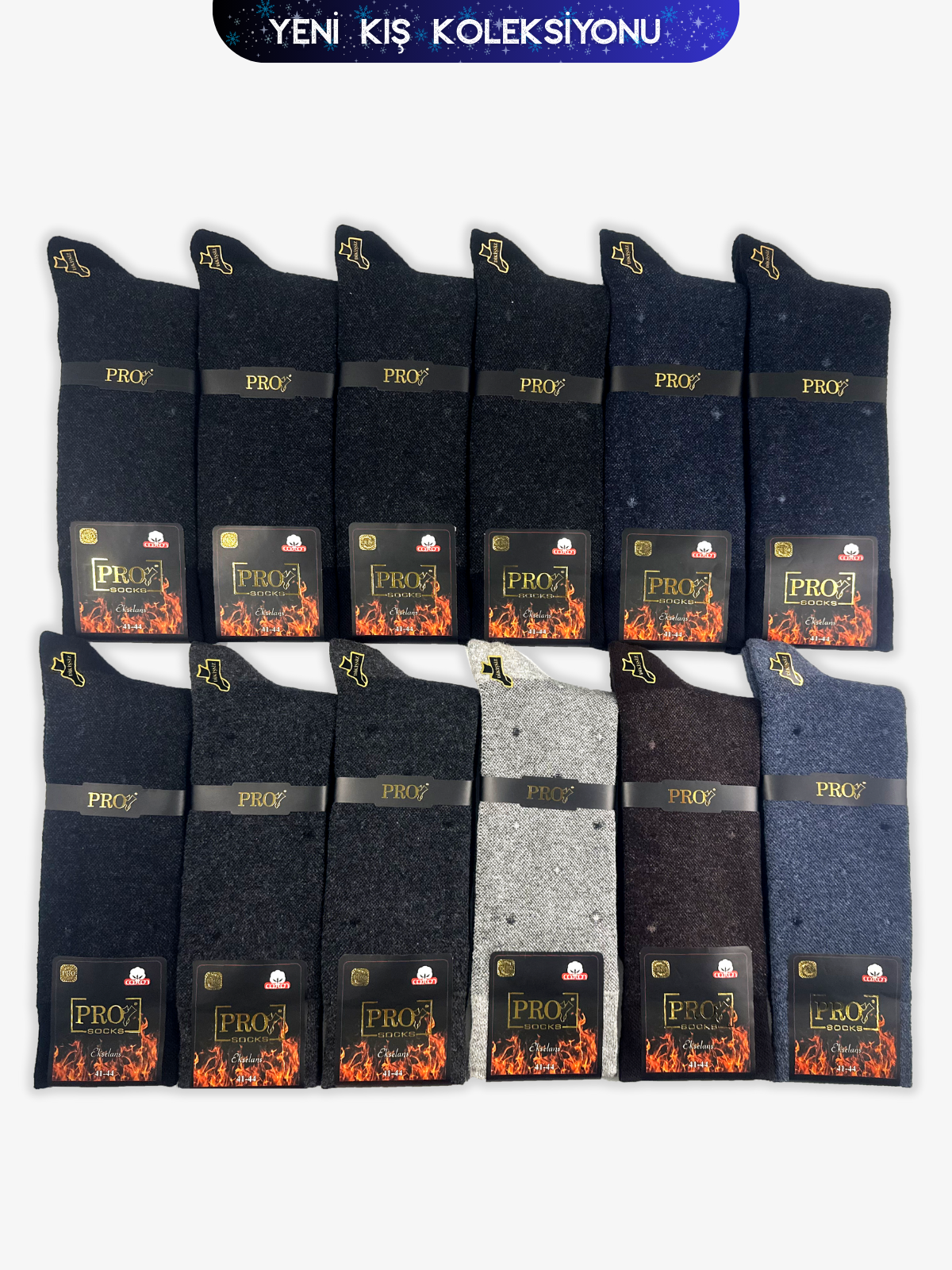 14633PRO FABRİKASonde Havlu Kışlık Soket Rahat Erkek 12'li Çorap