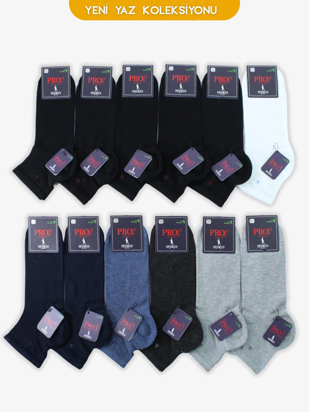 10803PRO FABRİKASörf Bamboo Patik Yazlık Pamuklu Rahat Erkek Çorabı 12'li