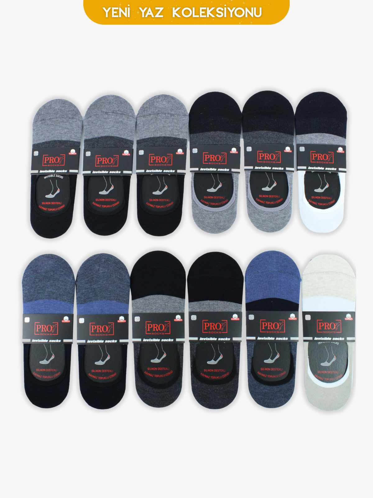 10436PRO FABRİKASpace Penye Babet Yazlık Pamuklu Rahat Erkek Çorabı 12'li