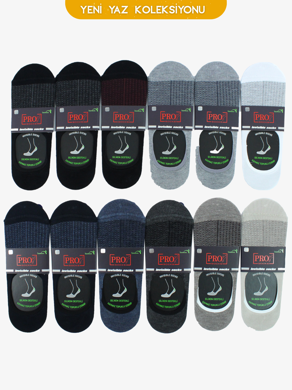 10741PRO FABRİKASpırıt Bamboo Babet Yazlık Pamuklu Rahat Erkek Çorabı 12'li