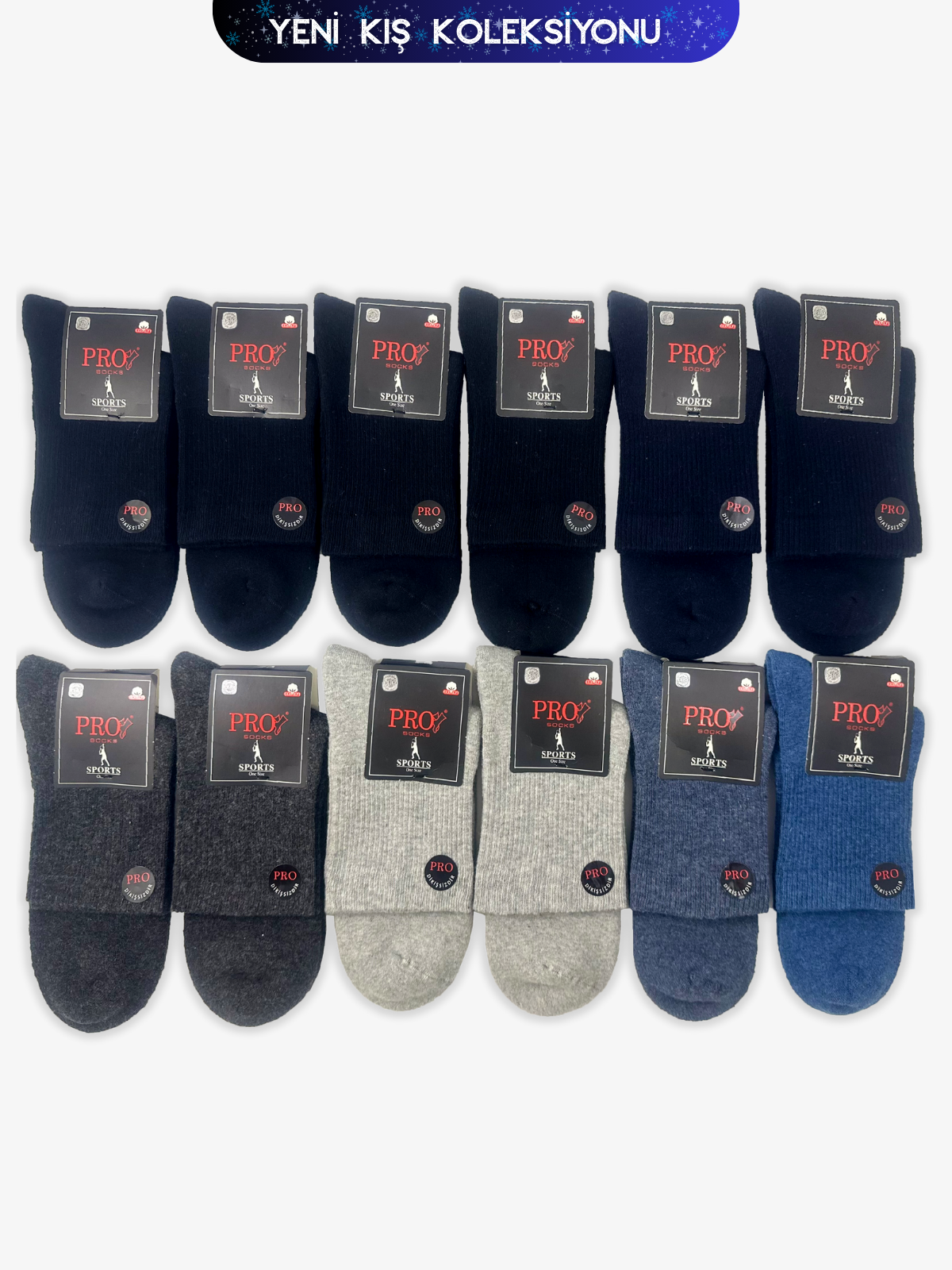 14013PRO FABRİKAStirring Havlu Kışlık Patik Rahat Erkek 12'li Çorap