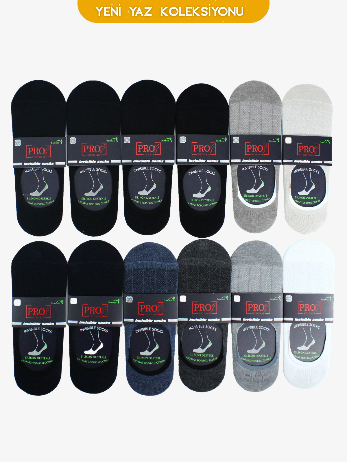 10745PRO FABRİKASummıt Bamboo Babet Yazlık Pamuklu Rahat Erkek Çorabı 12'li