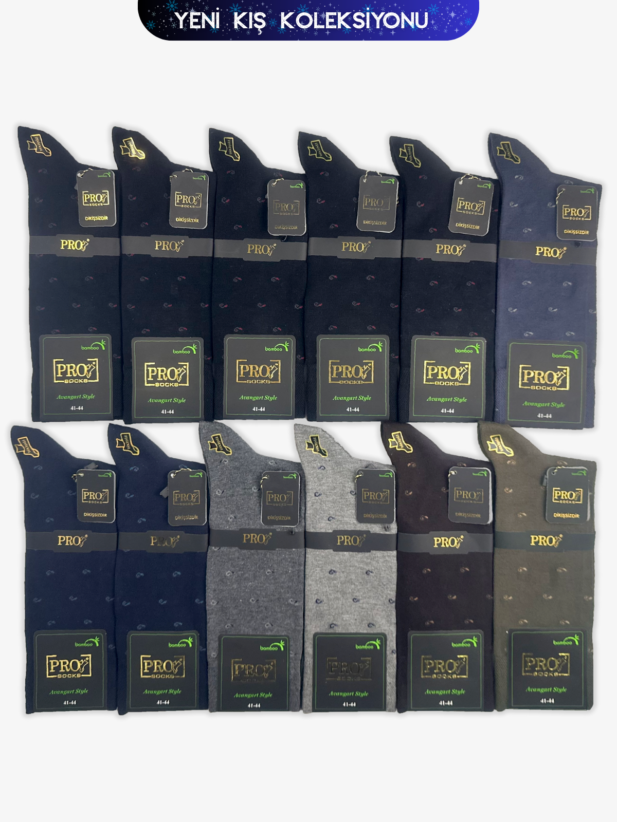 17665PRO FABRİKATatar Bamboo Kışlık Soket Rahat Erkek 12'li Çorap