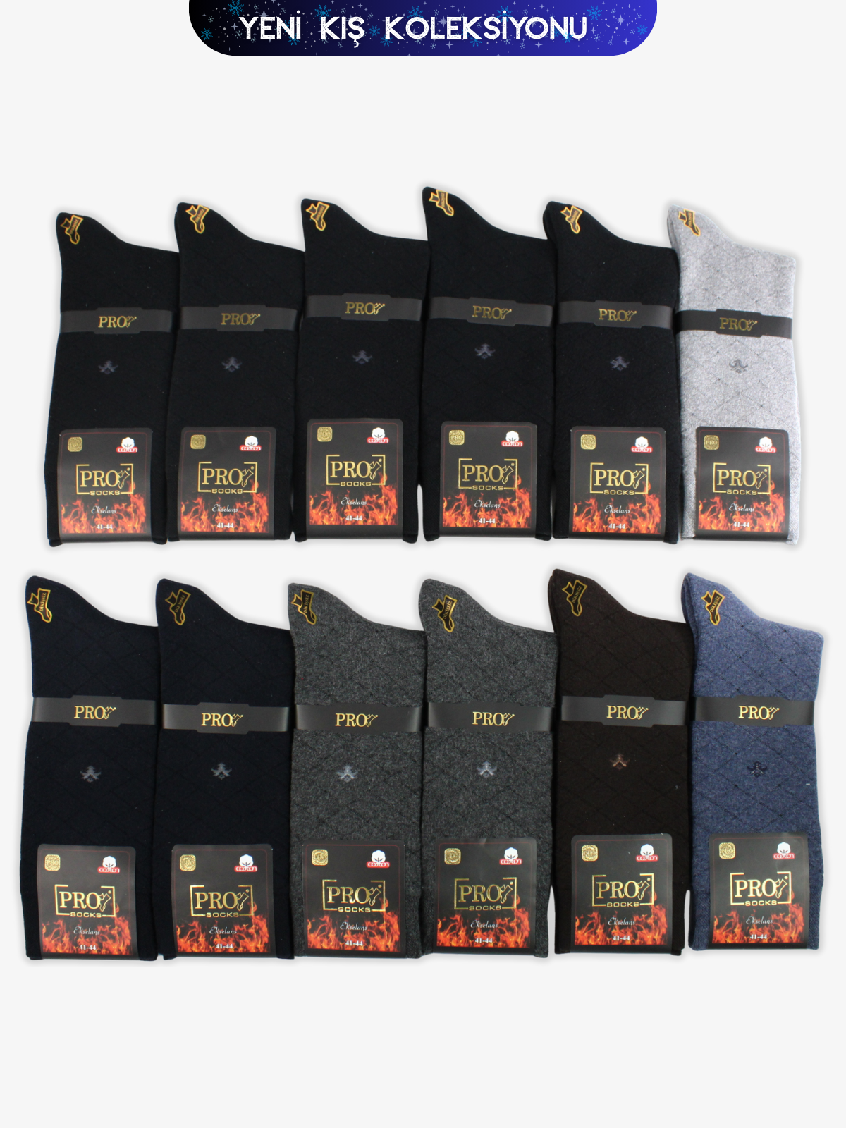 14646PRO FABRİKATorasan Havlu Kışlık Soket Rahat Erkek 12'li Çorap