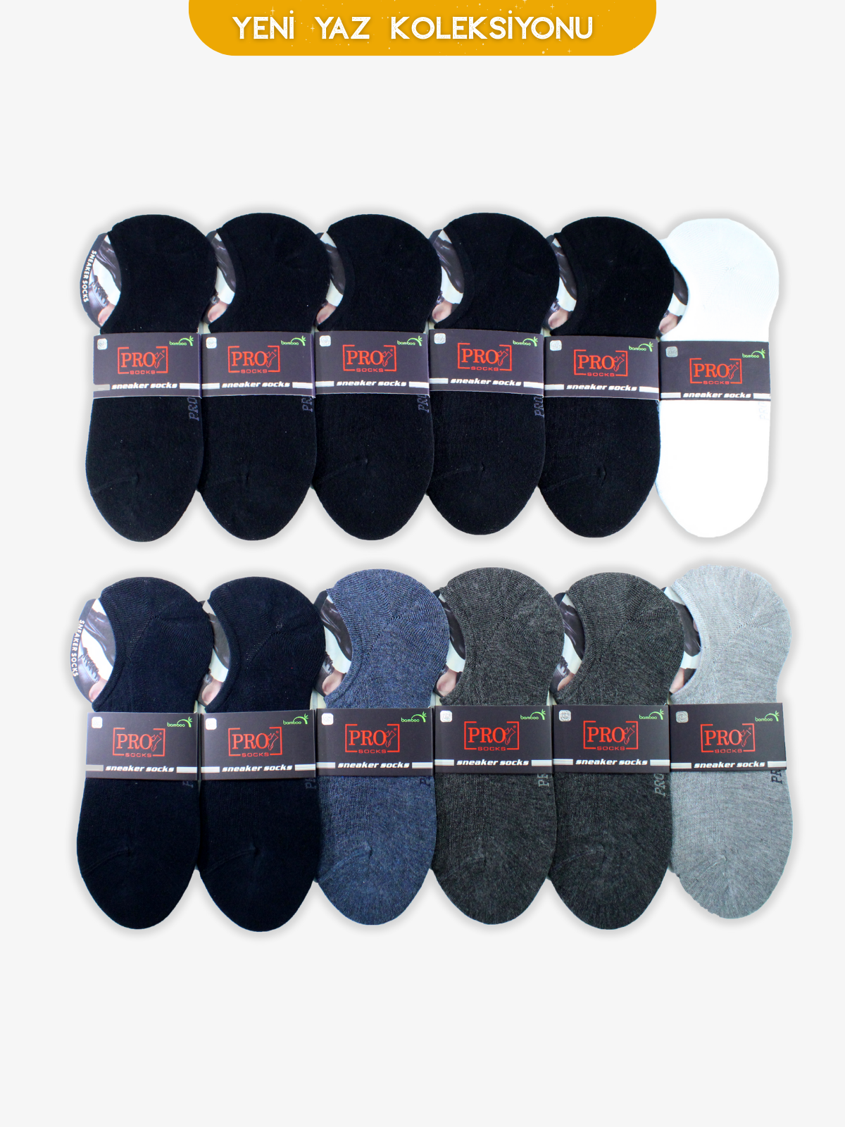 10797PRO FABRİKATotem Bamboo Sneakers Yazlık Pamuklu Rahat Erkek Çorabı 12'li