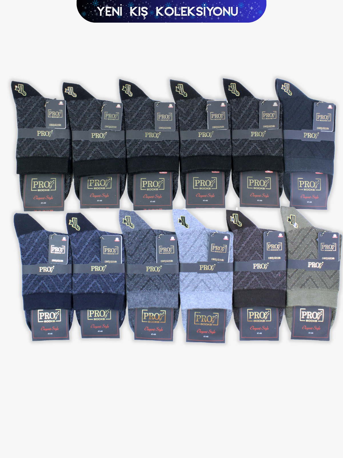 16455PRO FABRİKAVersay Compact Pamuk Kışlık Kısakonç Rahat  Erkek 12'li Çorap