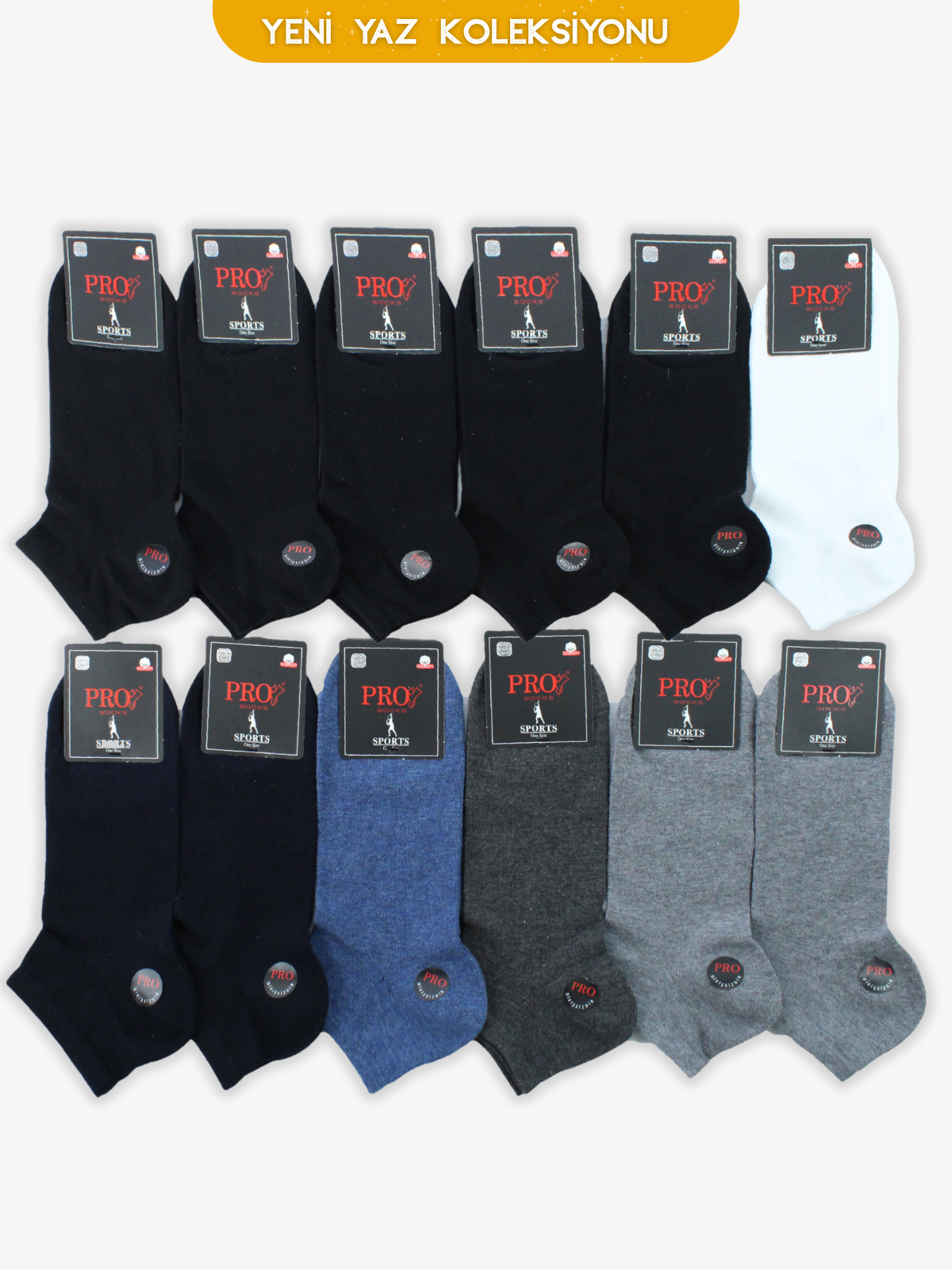10559PRO FABRİKAYamakasi Penye Patik Yazlık Pamuklu Rahat Erkek Çorabı 12'li