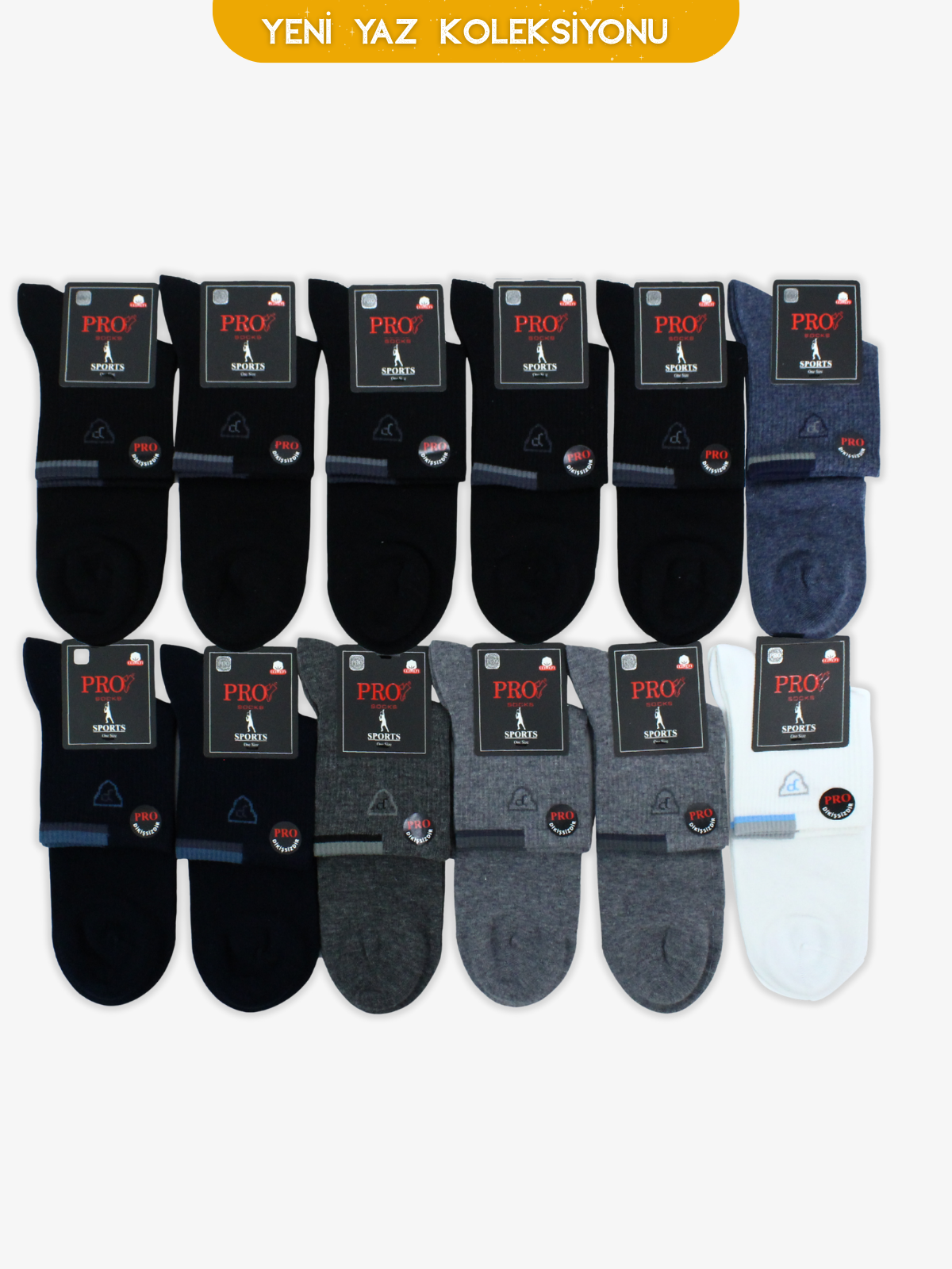 10566PRO FABRİKAYelken Penye Patik Yazlık Pamuklu Rahat Erkek Çorabı 12'li