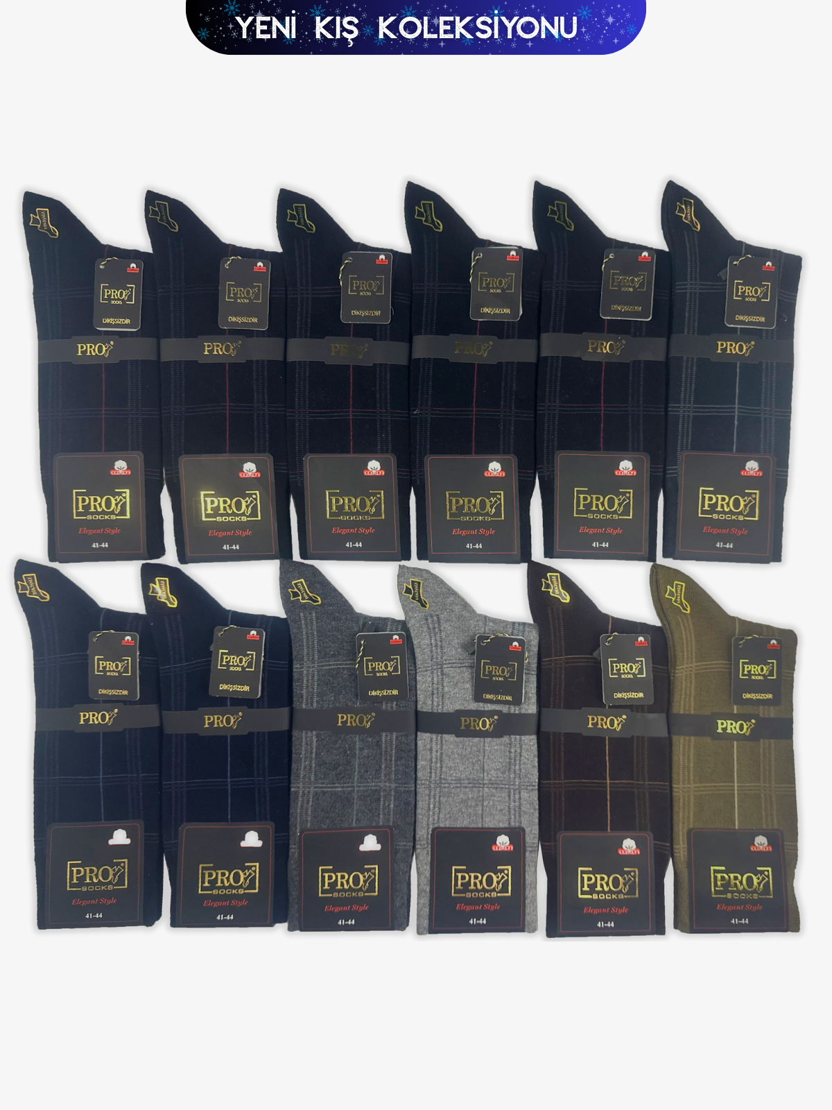 16657PRO FABRİKAYerebatan Compact Pamuk Kışlık Soket Rahat  Erkek 12'li Çorap