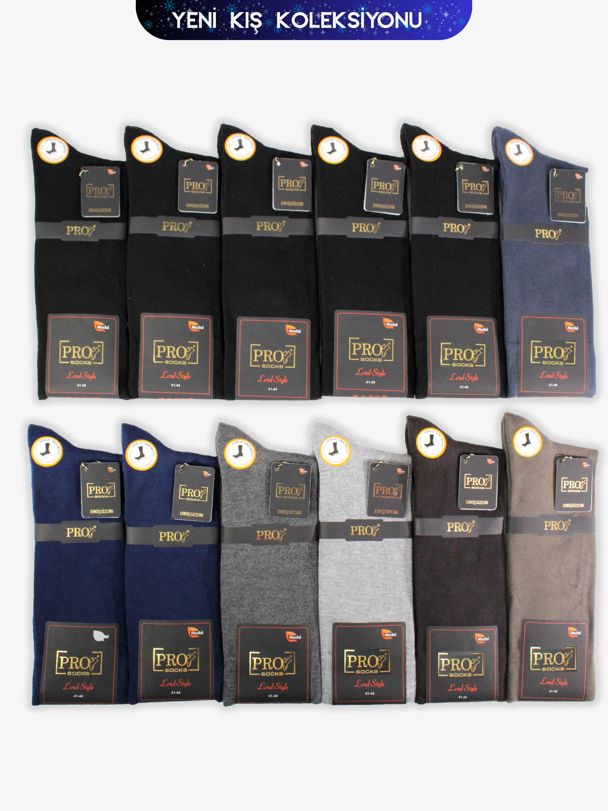 18655PRO FABRİKAZafora Modal Kışlık Soket Rahat Erkek 12'li Çorap