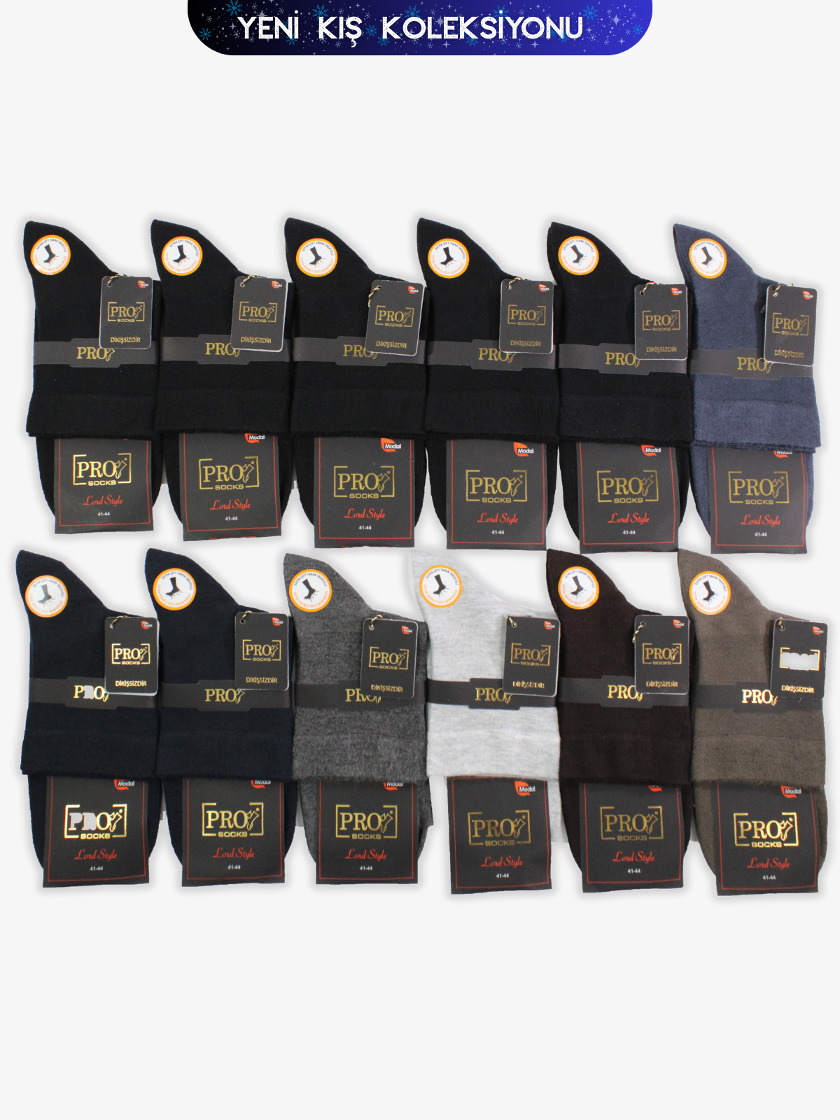 18451PRO FABRİKAZeytin Modal Kışlık Kısakonç Rahat Erkek 12'li Çorap